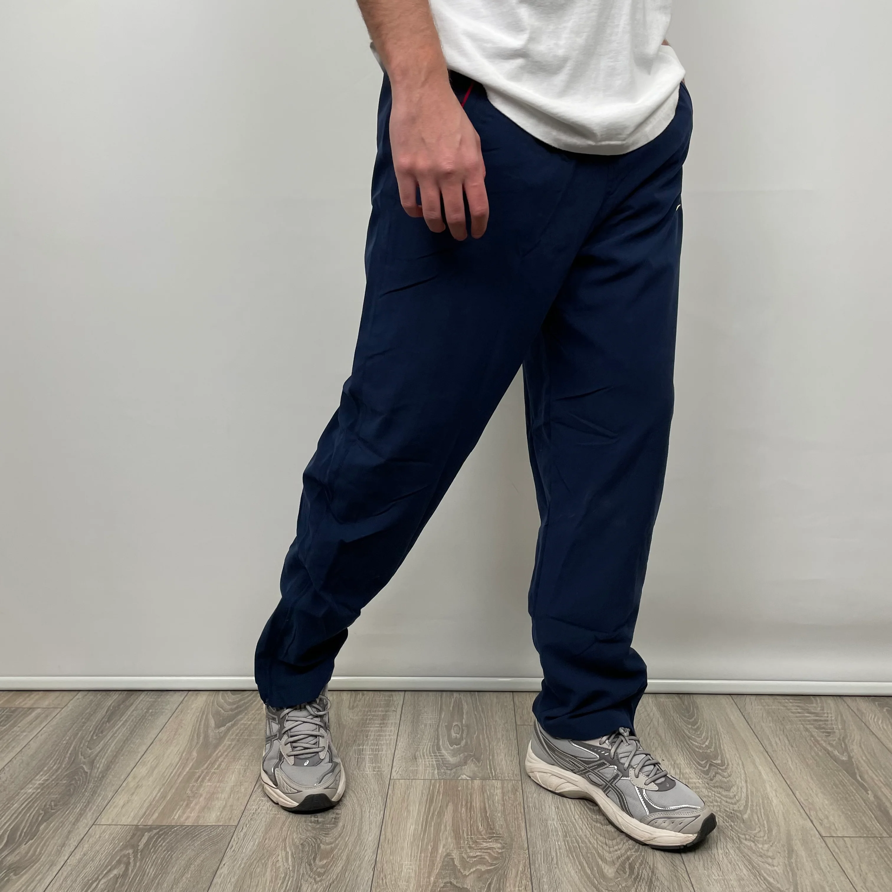 Nike Navy Embroidered Swoosh Track Pants (L) - Image 5