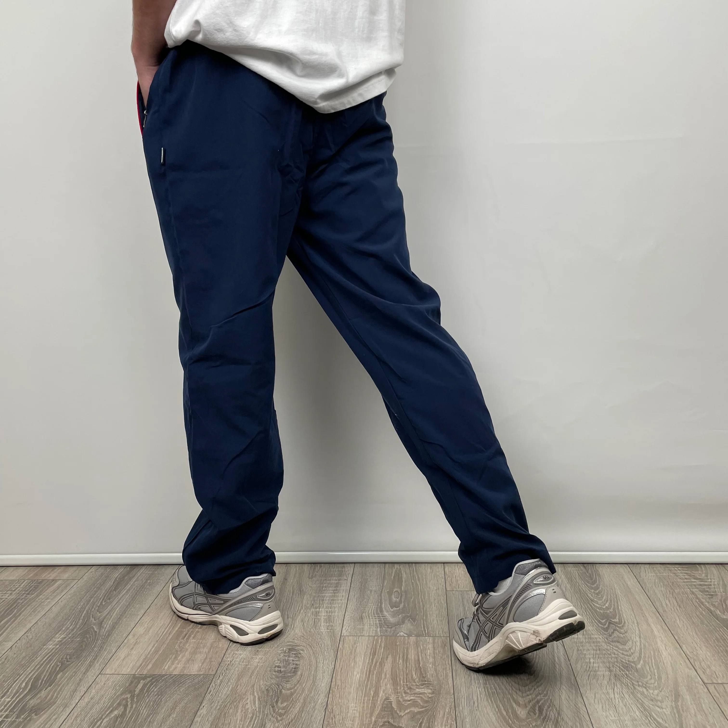 Nike Navy Embroidered Swoosh Track Pants (L) - Image 6