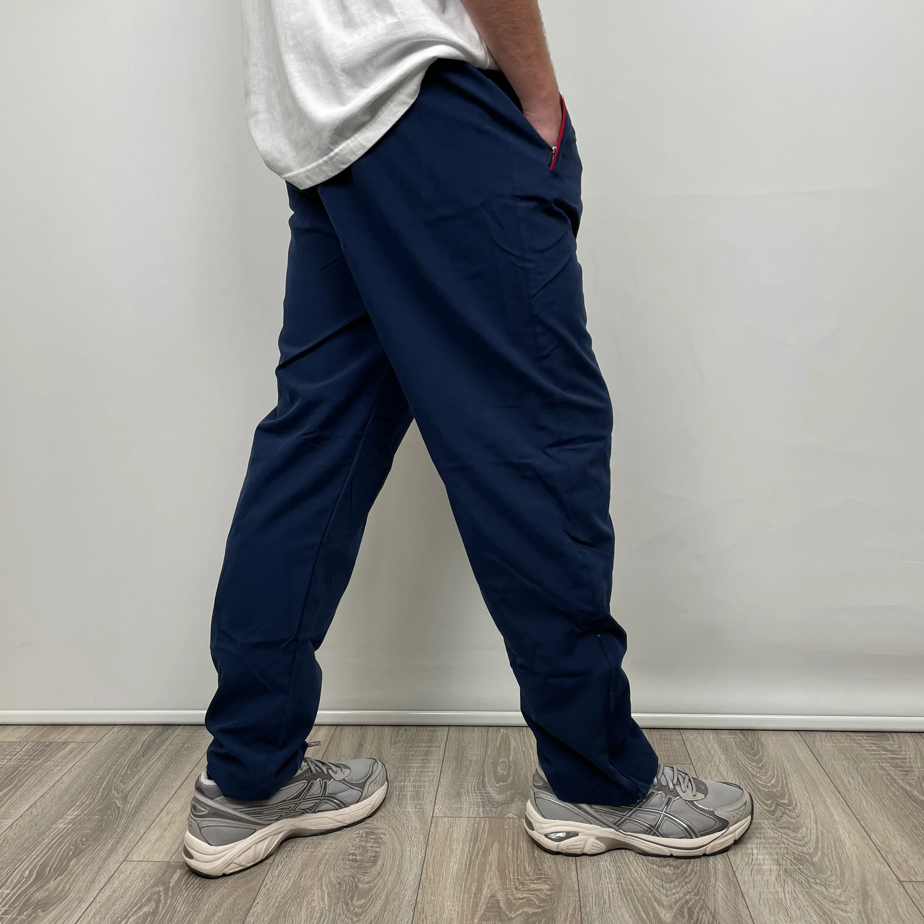 Nike Navy Embroidered Swoosh Track Pants (L) - Image 7