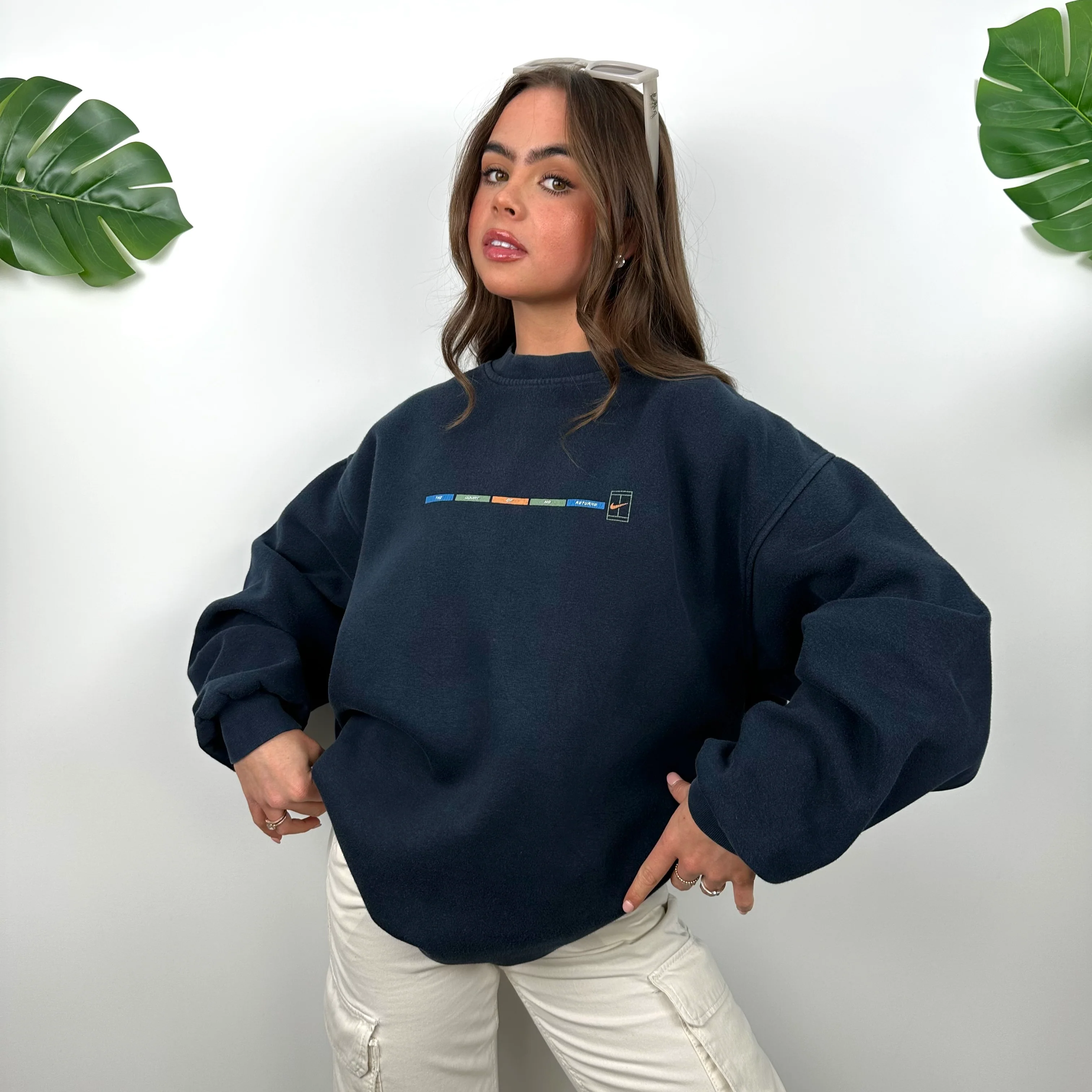 Nike Navy Spell Out Sweatshirt (L)