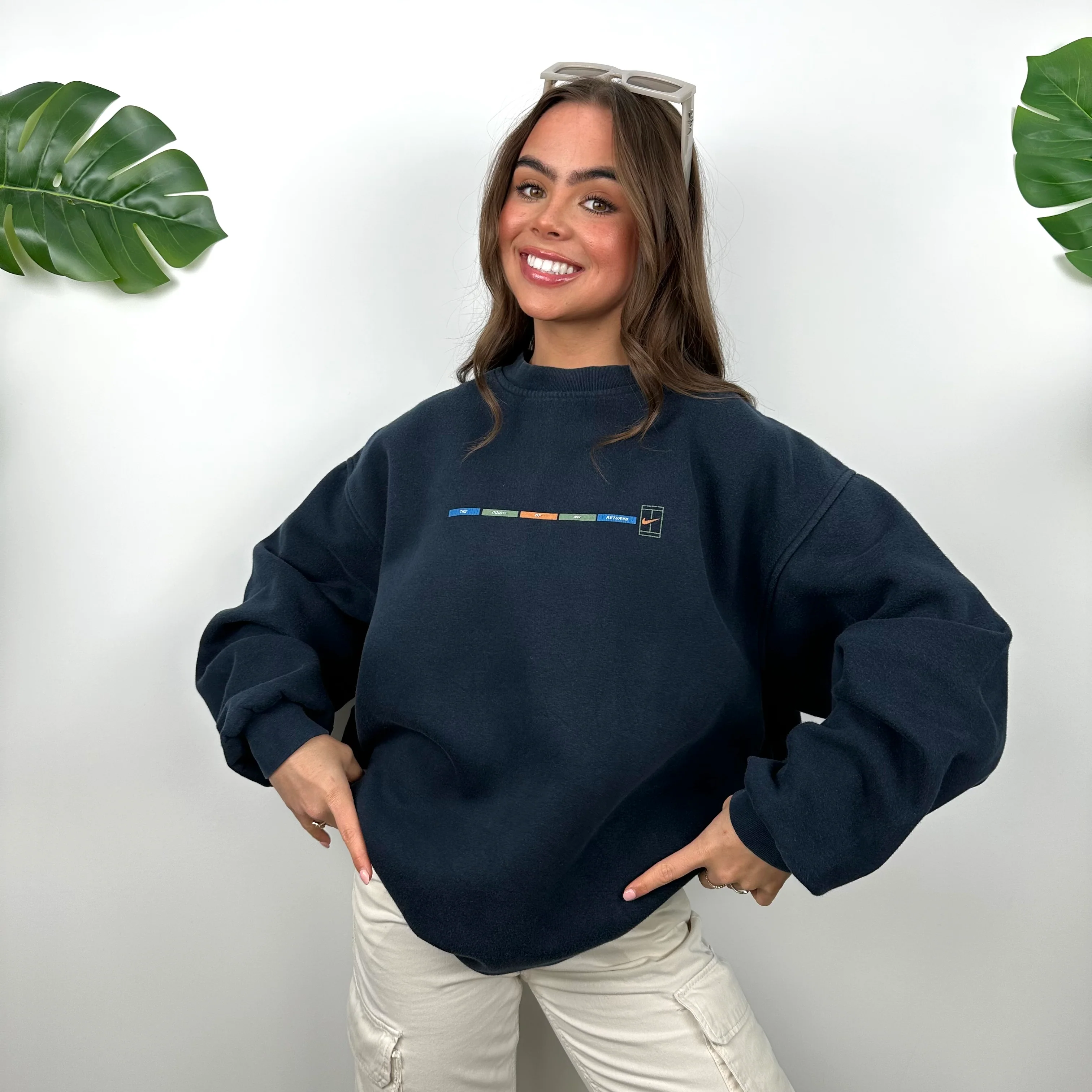 Nike Navy Spell Out Sweatshirt (L) - Image 4