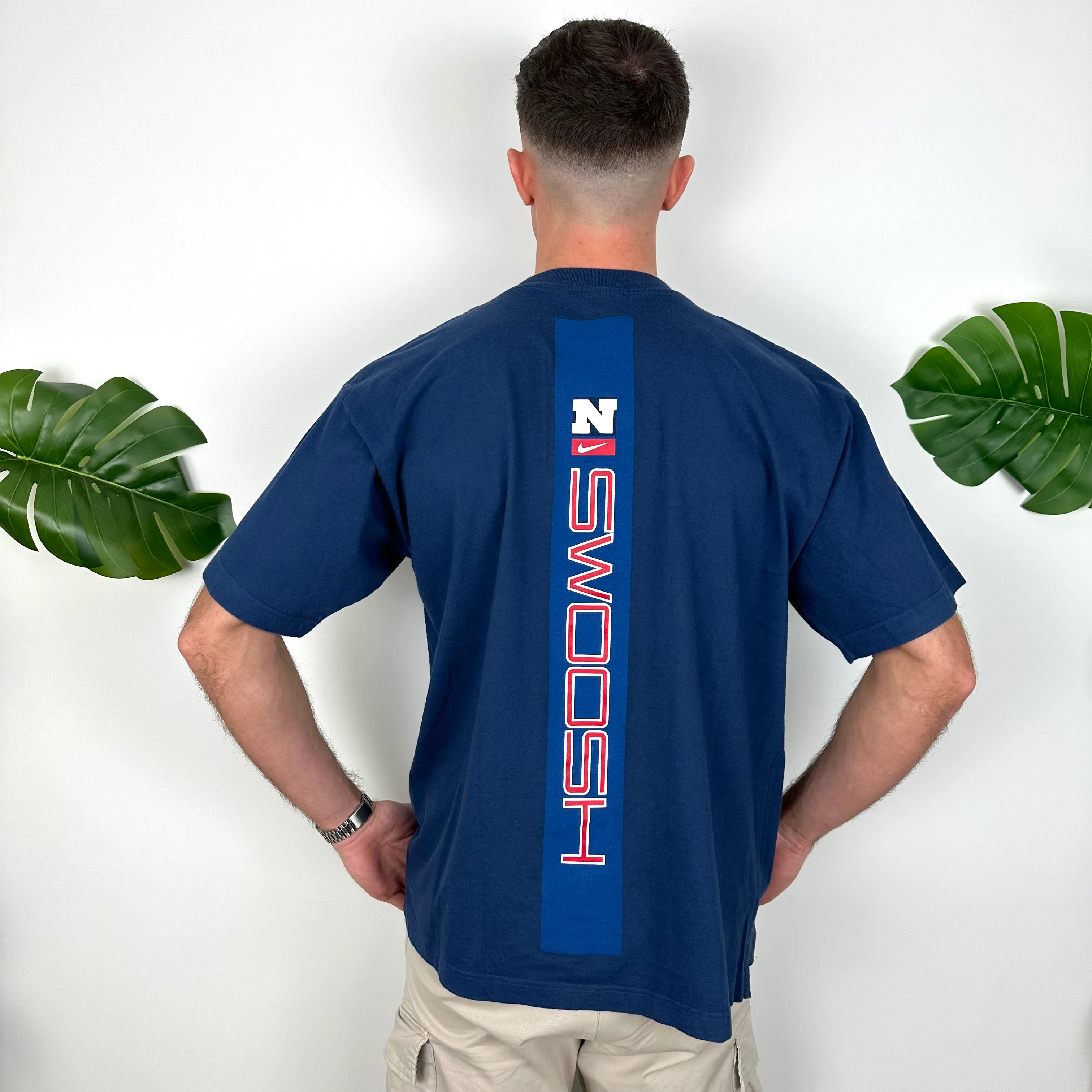 Nike Navy Spell Out T Shirt (L)