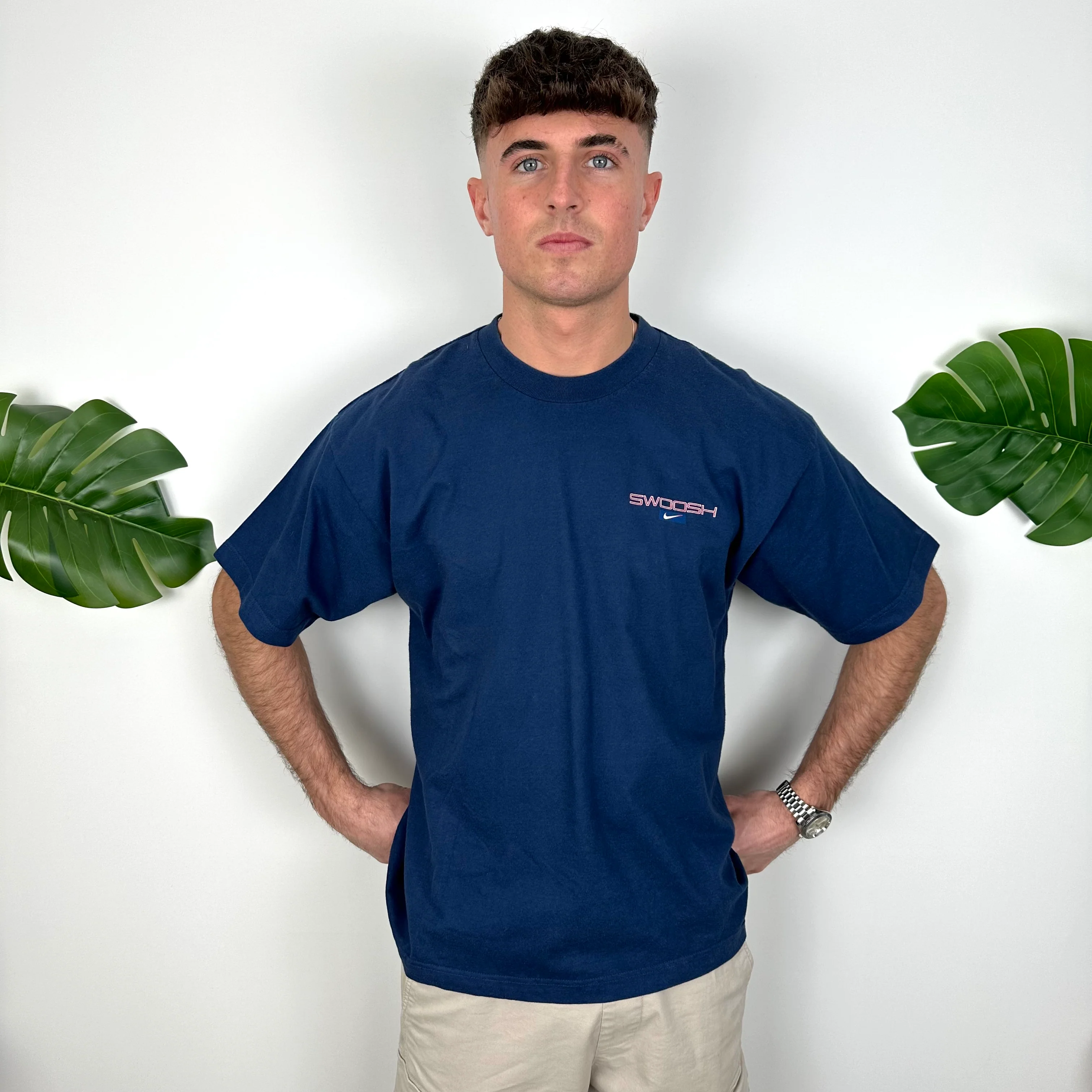 Nike Navy Spell Out T Shirt (L) - Image 5
