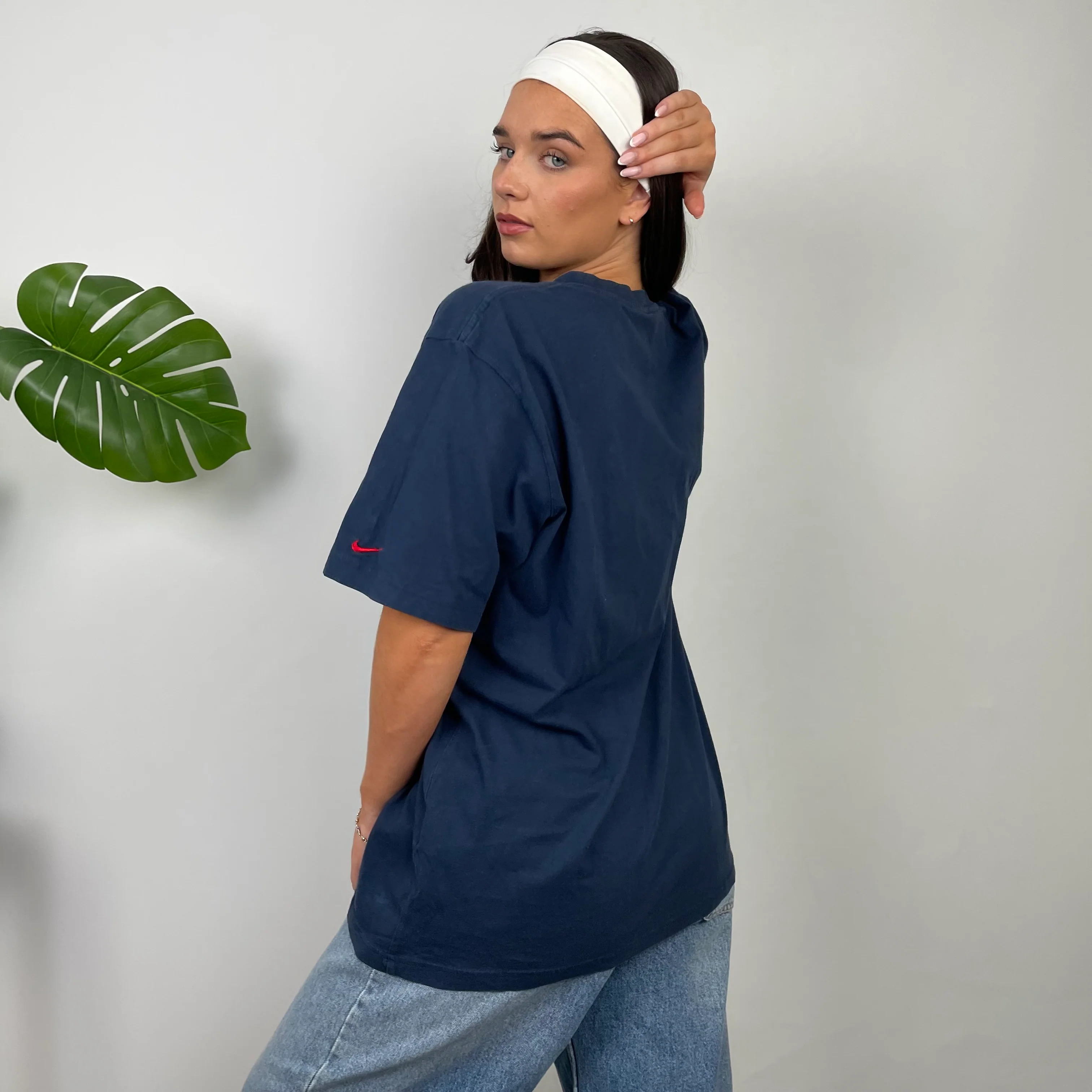 Nike Navy Spell Out T Shirt (L) - Image 16