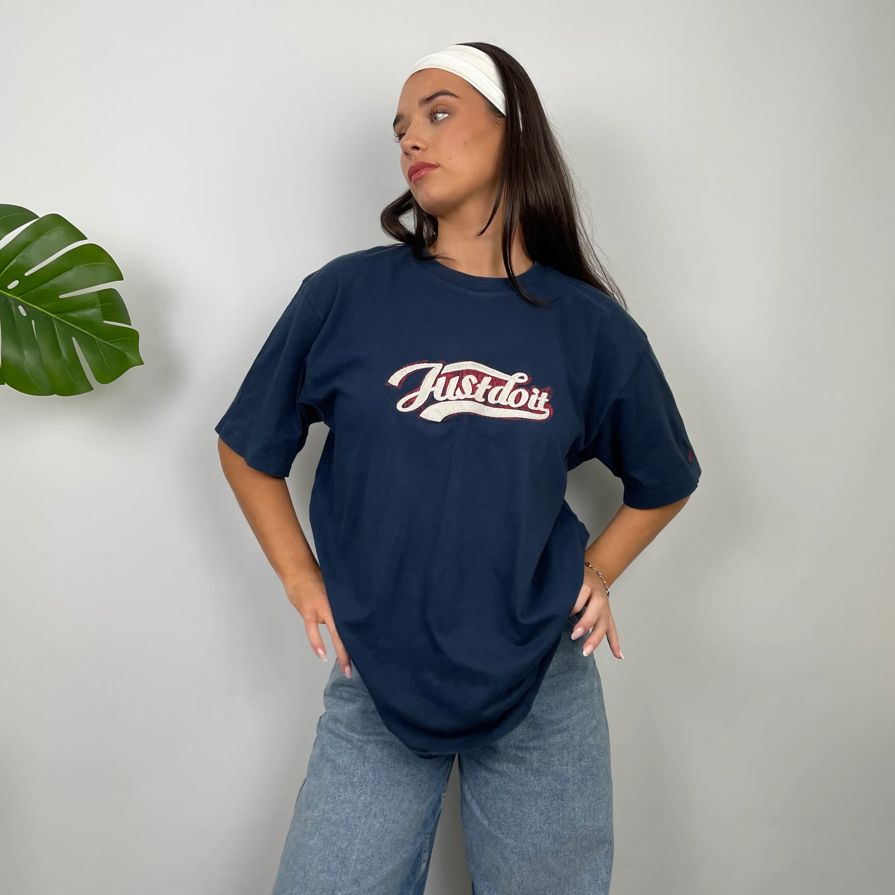Nike Navy Spell Out T Shirt (L) - Image 8