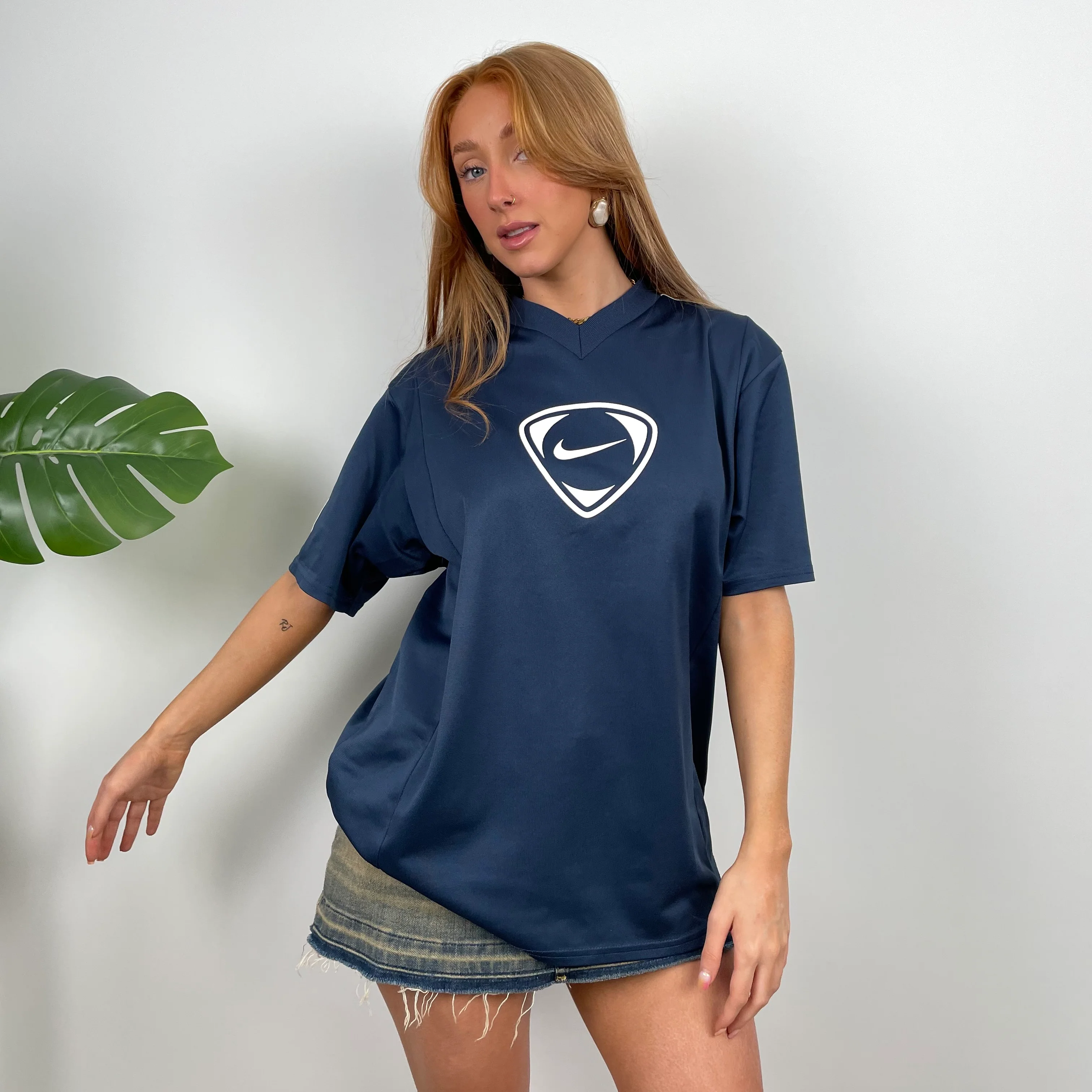 Nike Navy Swoosh T Shirt (M) - Image 3