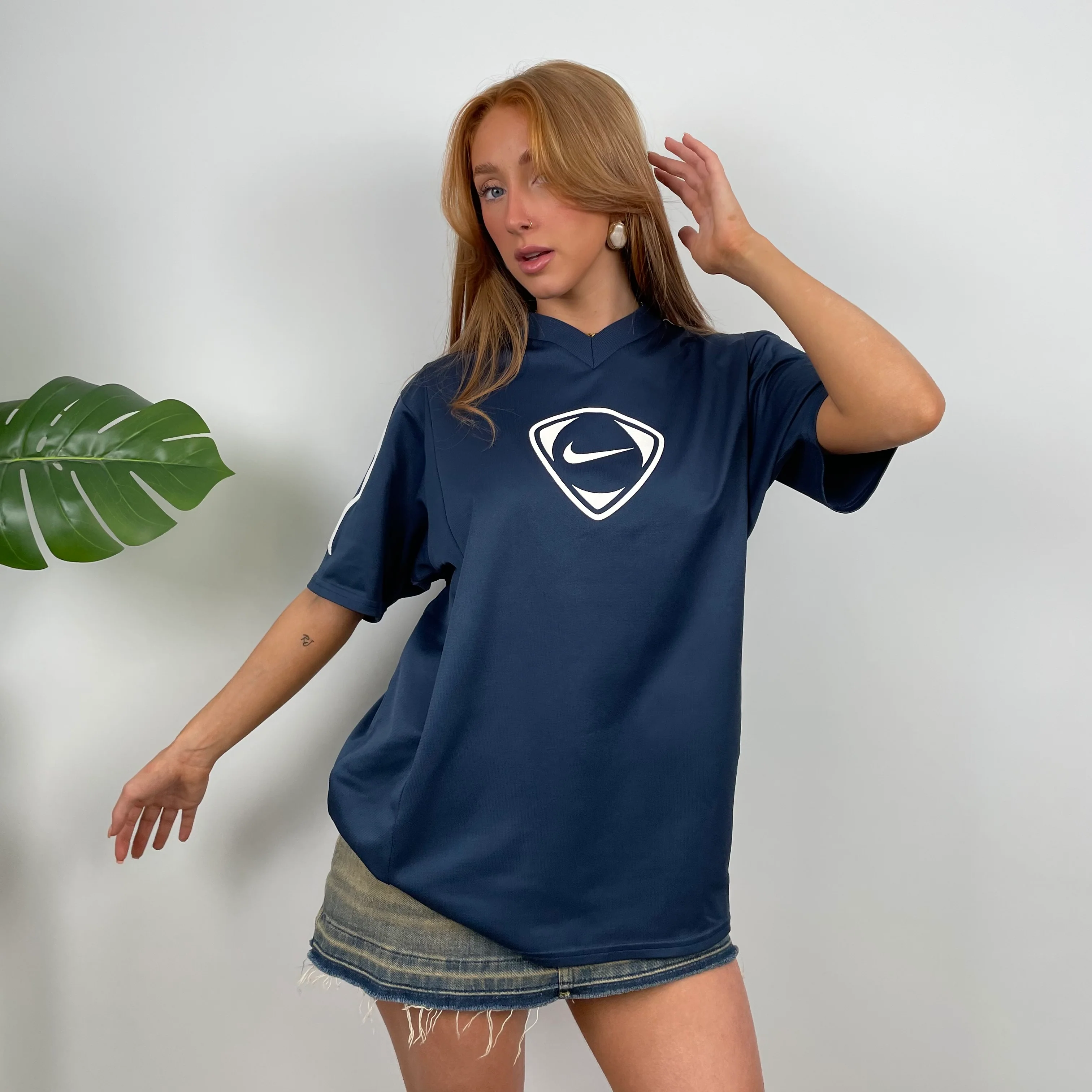 Nike Navy Swoosh T Shirt (M) - Image 4