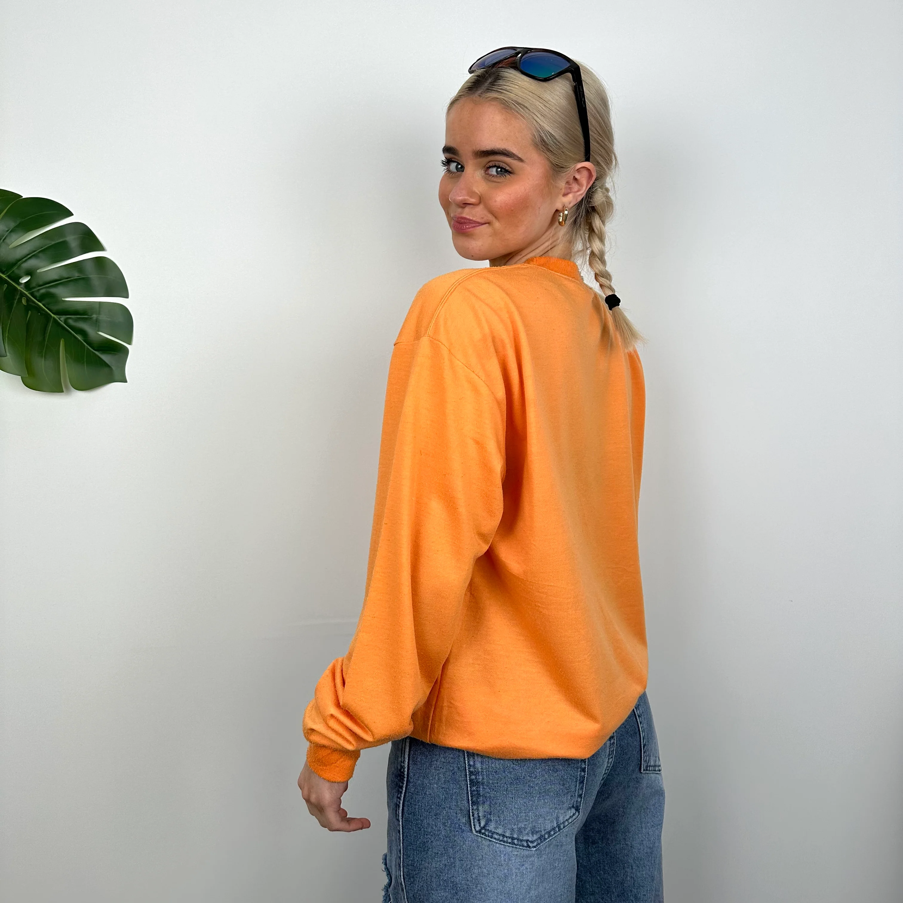 Nike Orange Embroidered Swoosh Sweatshirt (L) - Image 4