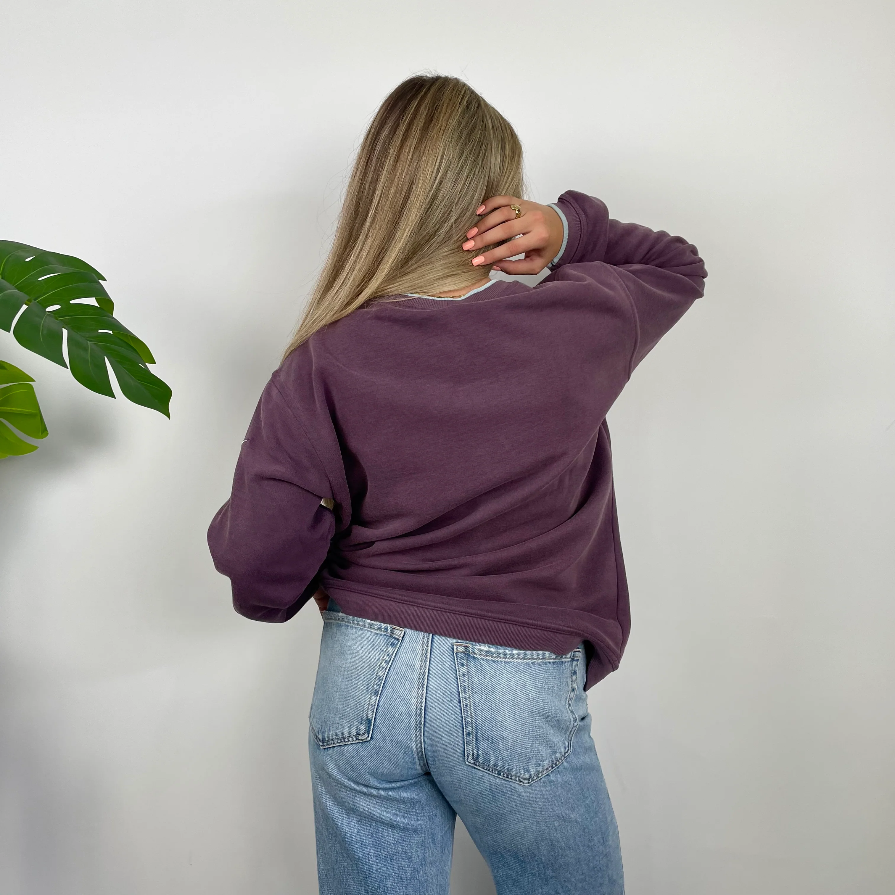 Nike Purple Embroidered Spell Out Sweatshirt (L) - Image 8