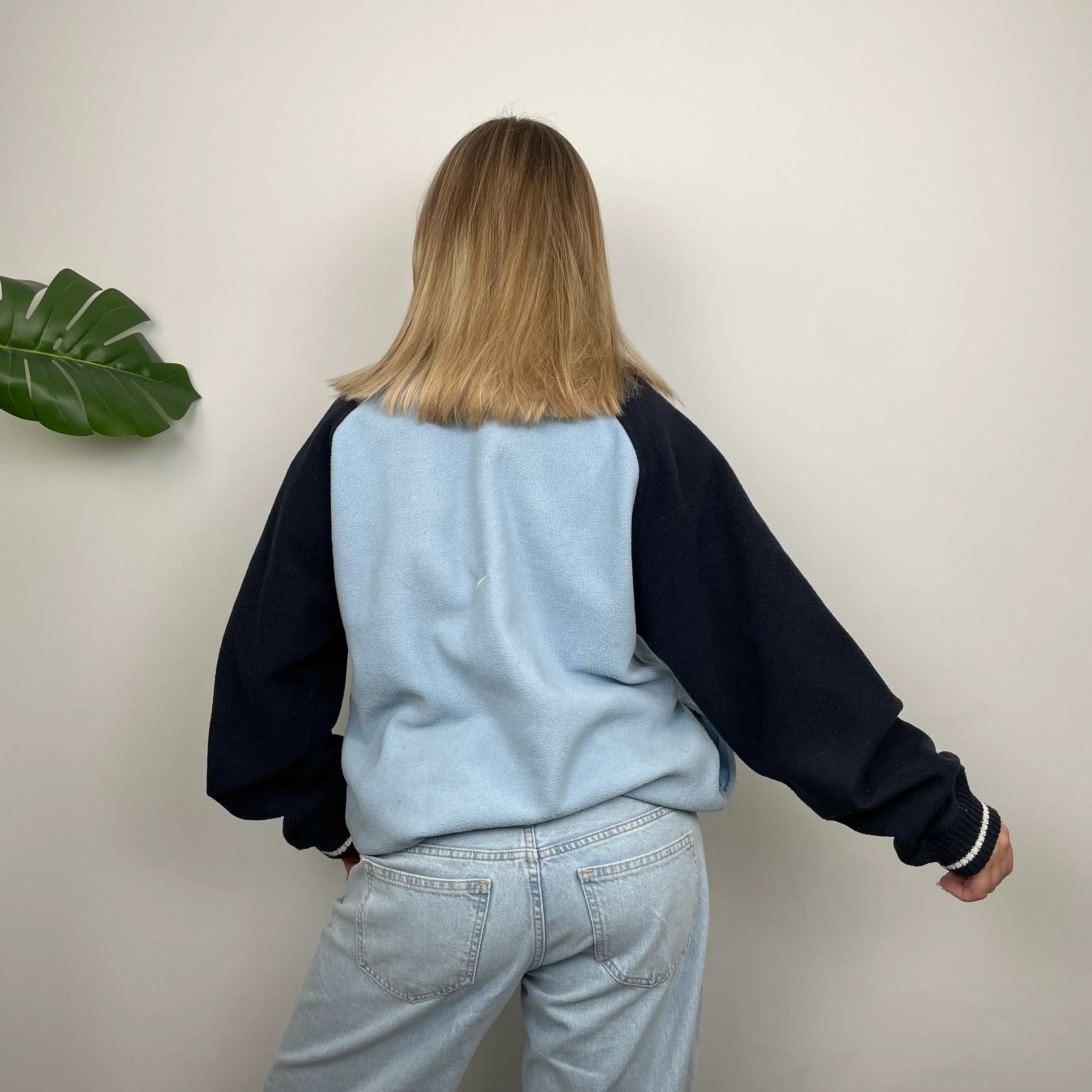 Nike RARE Baby Blue Embroidered Spell Out Quarter Zip Sweatshirt (L) - Image 8