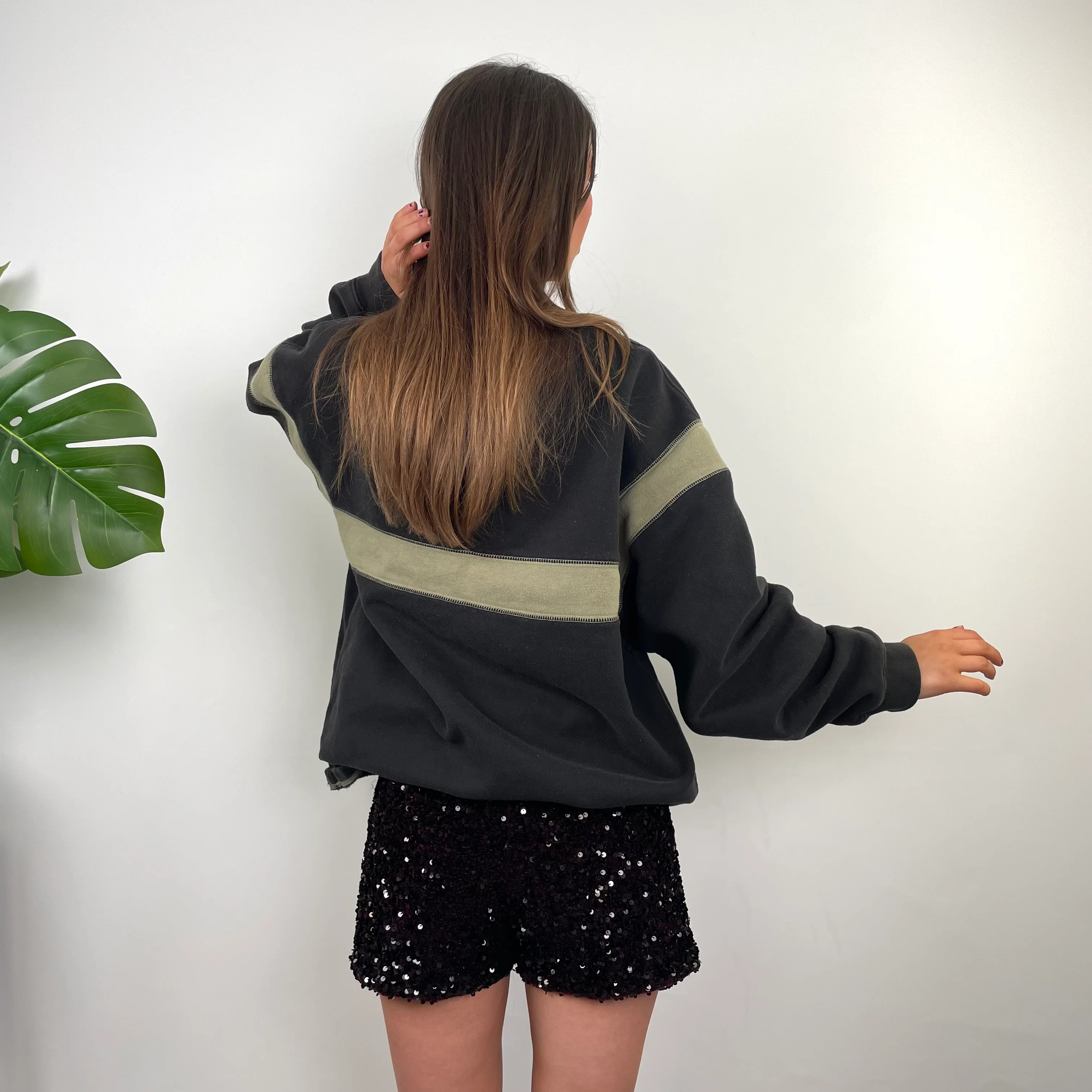 Nike RARE Black Embroidered Spell Out Sweatshirt (XXL) - Image 5