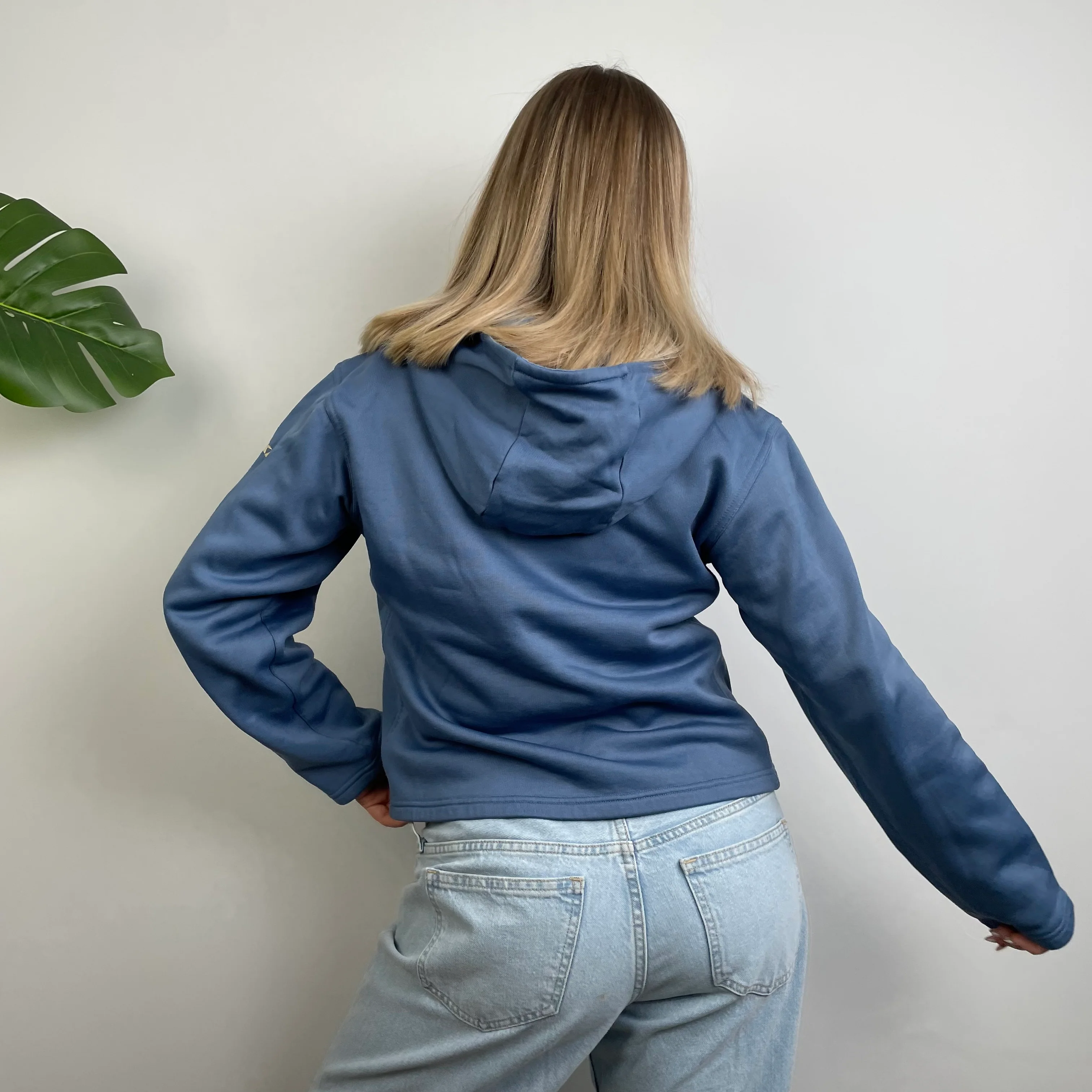 Nike RARE Blue Embroidered Swoosh Quarter Zip Hoodie (S) - Image 8