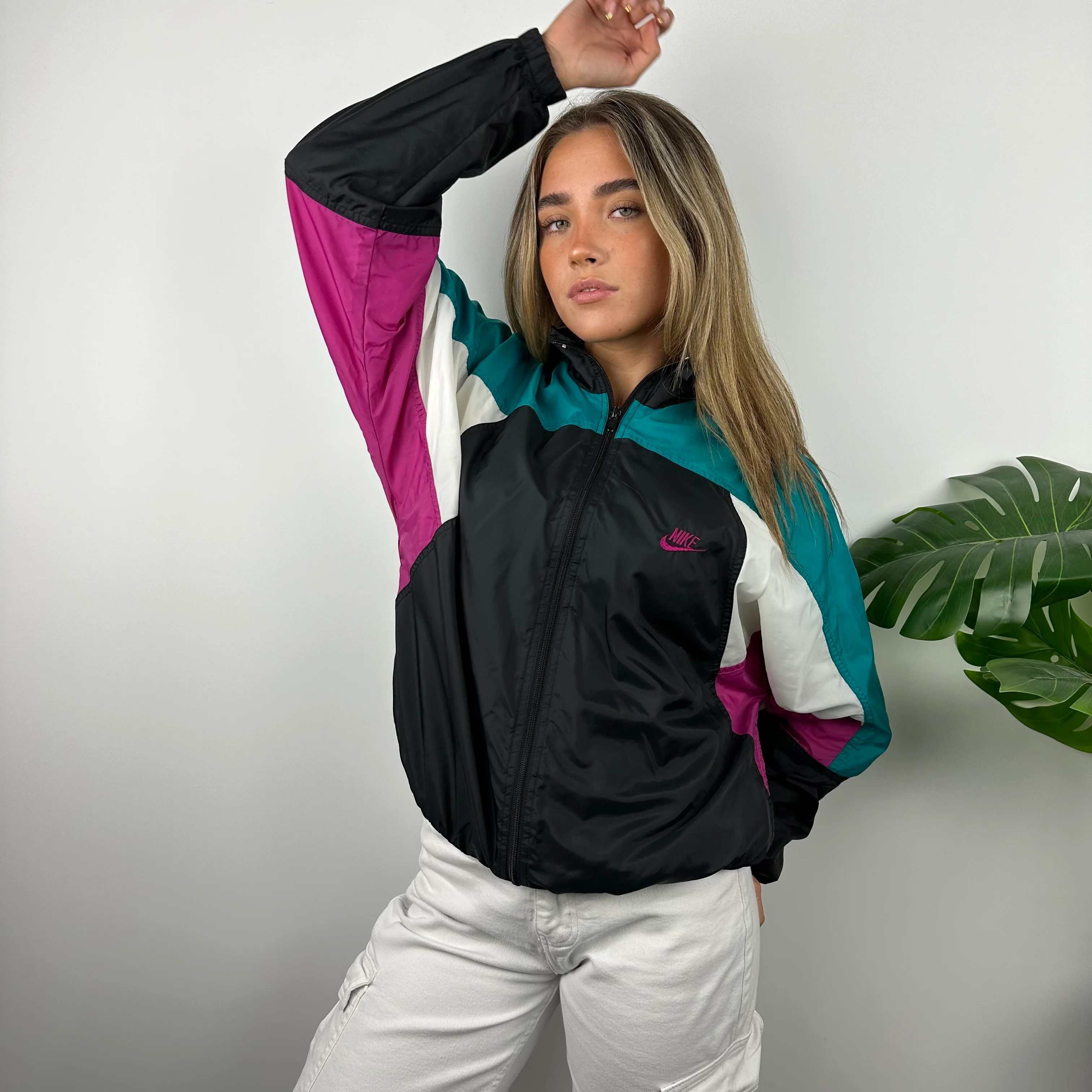 Nike Colour Block Embroidered Spell Out Windbreaker Jacket (S) - Image 5