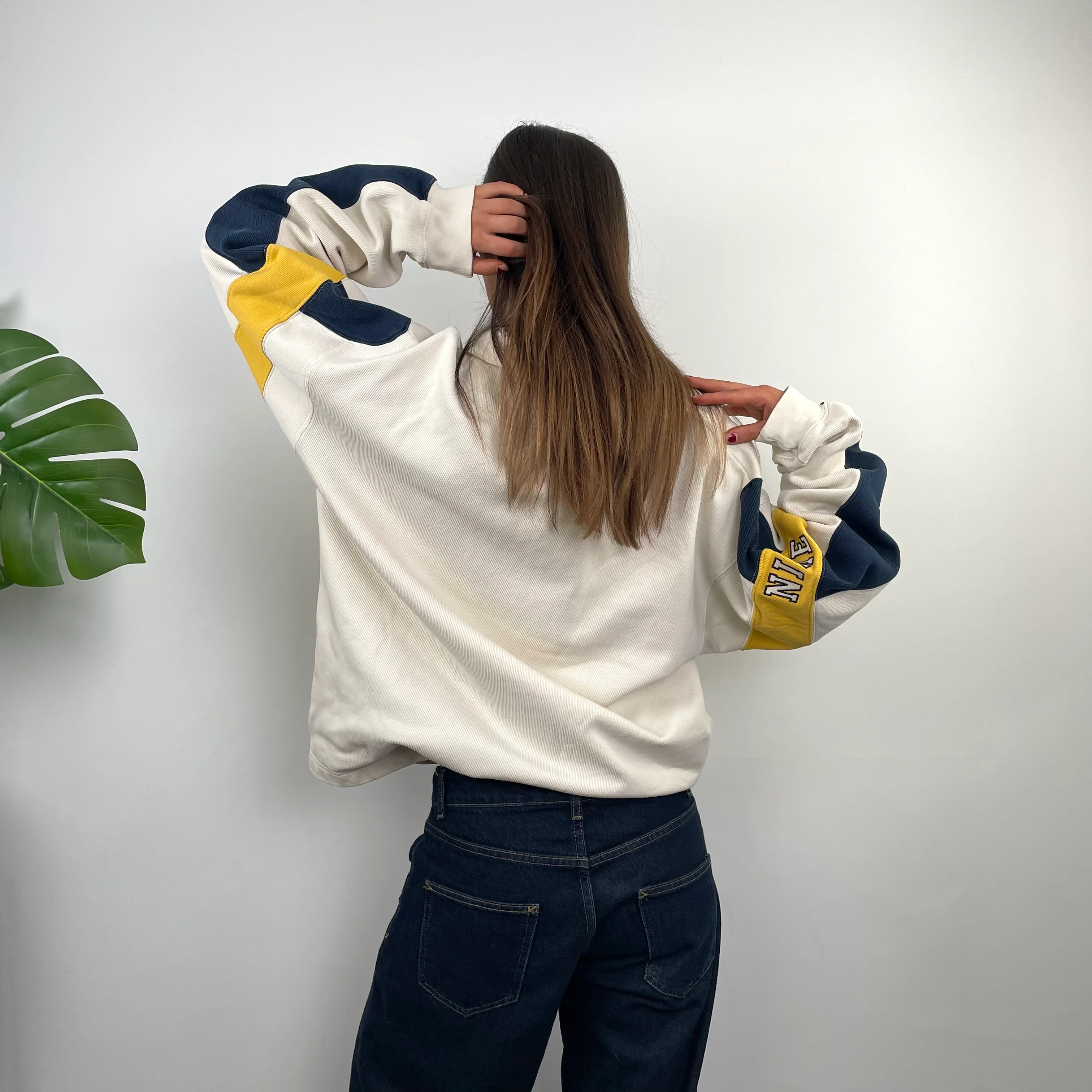 Nike RARE Cream Embroidered Spell Quarter Zip Sweatshirt (L) - Image 3