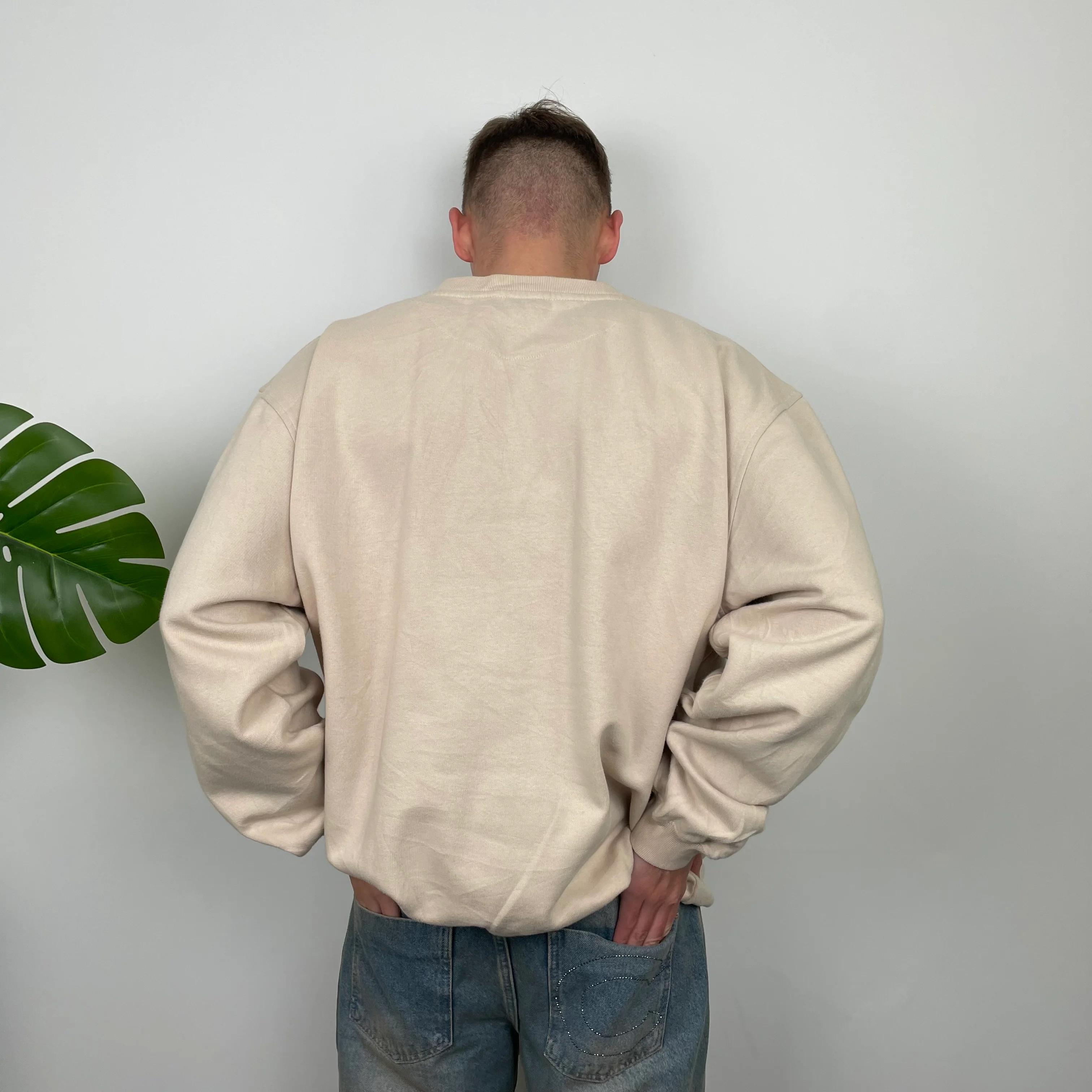 Nike RARE Cream Embroidered Swoosh Sweatshirt (XL) - Image 7