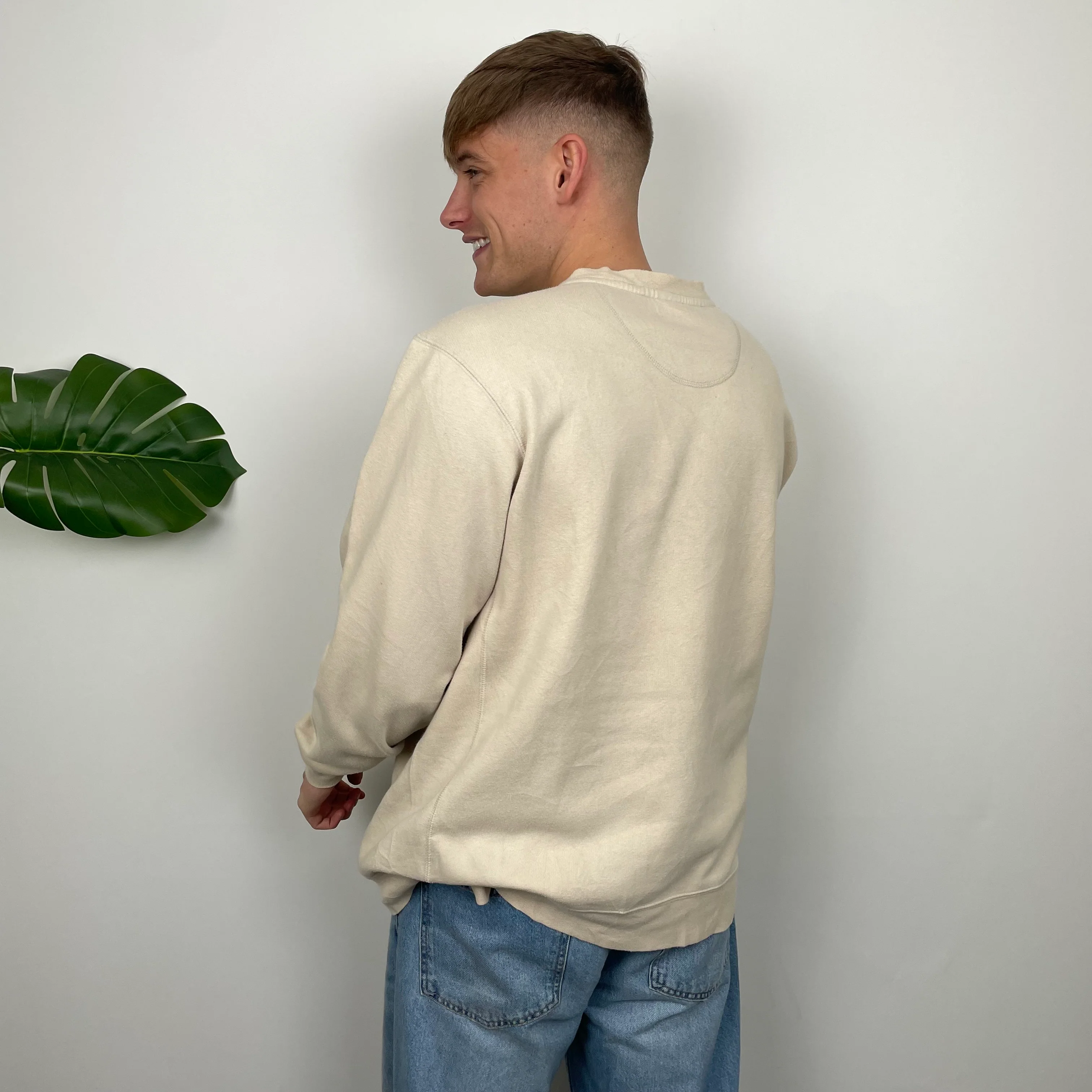 Nike RARE Cream Embroidered Swoosh Sweatshirt (XL) - Image 5