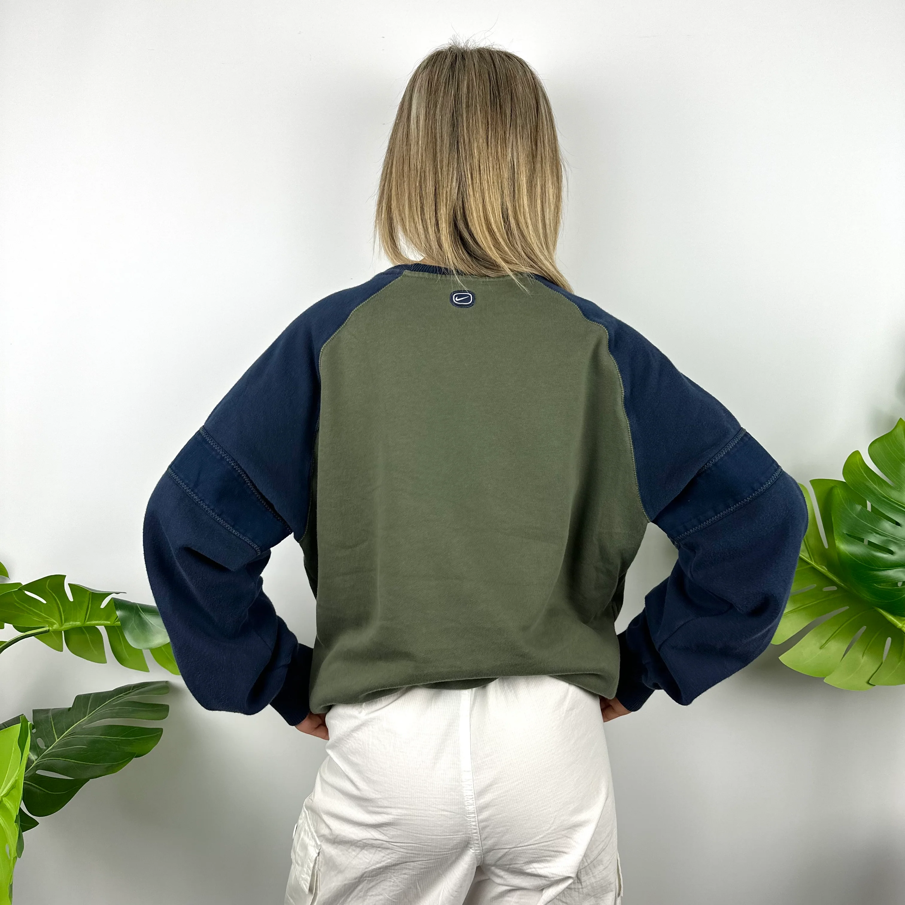 Nike RARE Green Embroidered Spell Out Sweatshirt (M) - Image 5