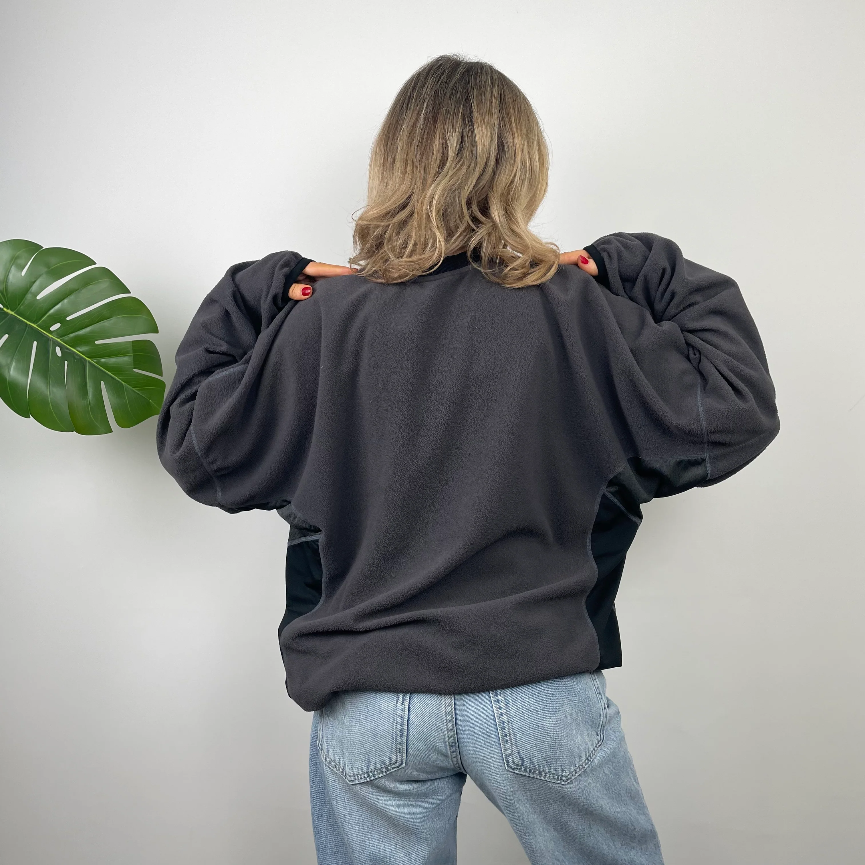 Nike RARE Grey Embroidered Spell Out Fleece Sweatshirt (L) - Image 5
