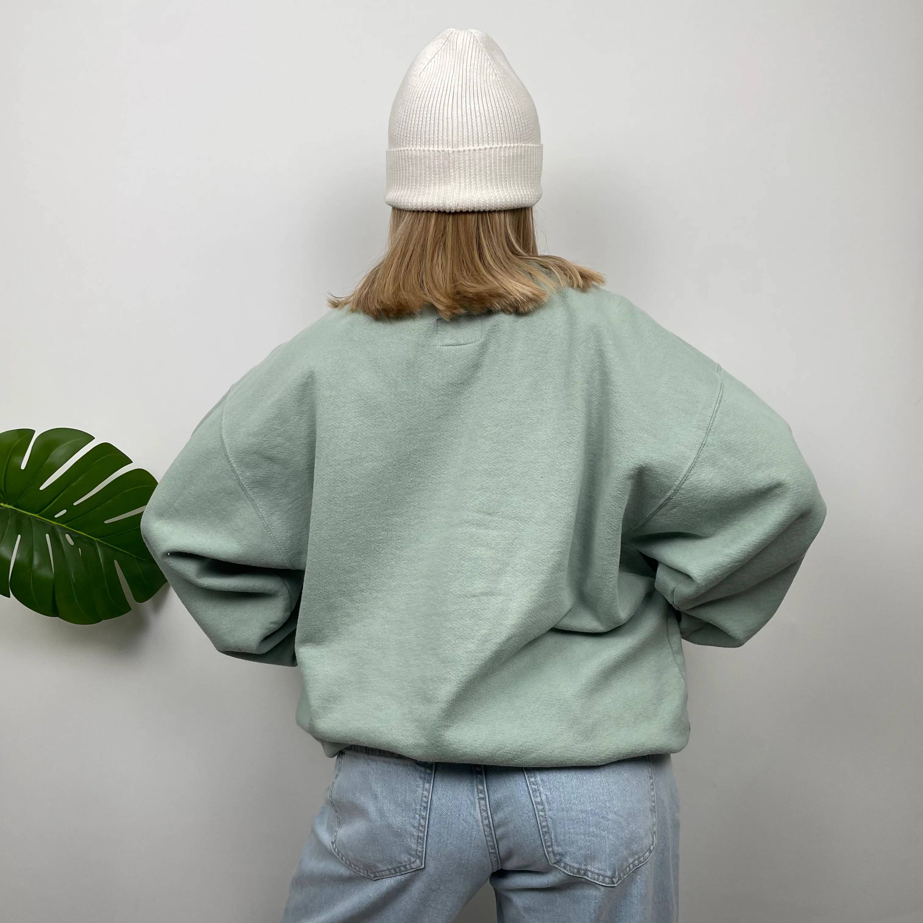 Nike RARE Mint Green Embroidered Swoosh Sweatshirt (M) - Image 6