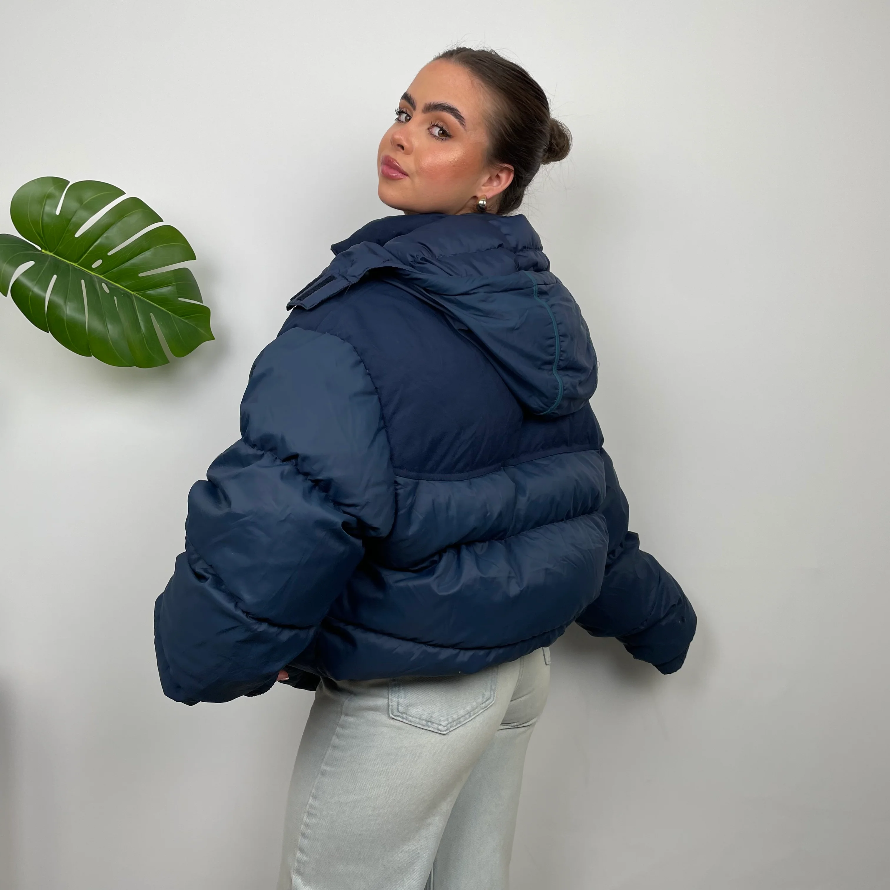 Nike RARE Navy Embroidered Swoosh Puffer Jacket (XL) - Image 7