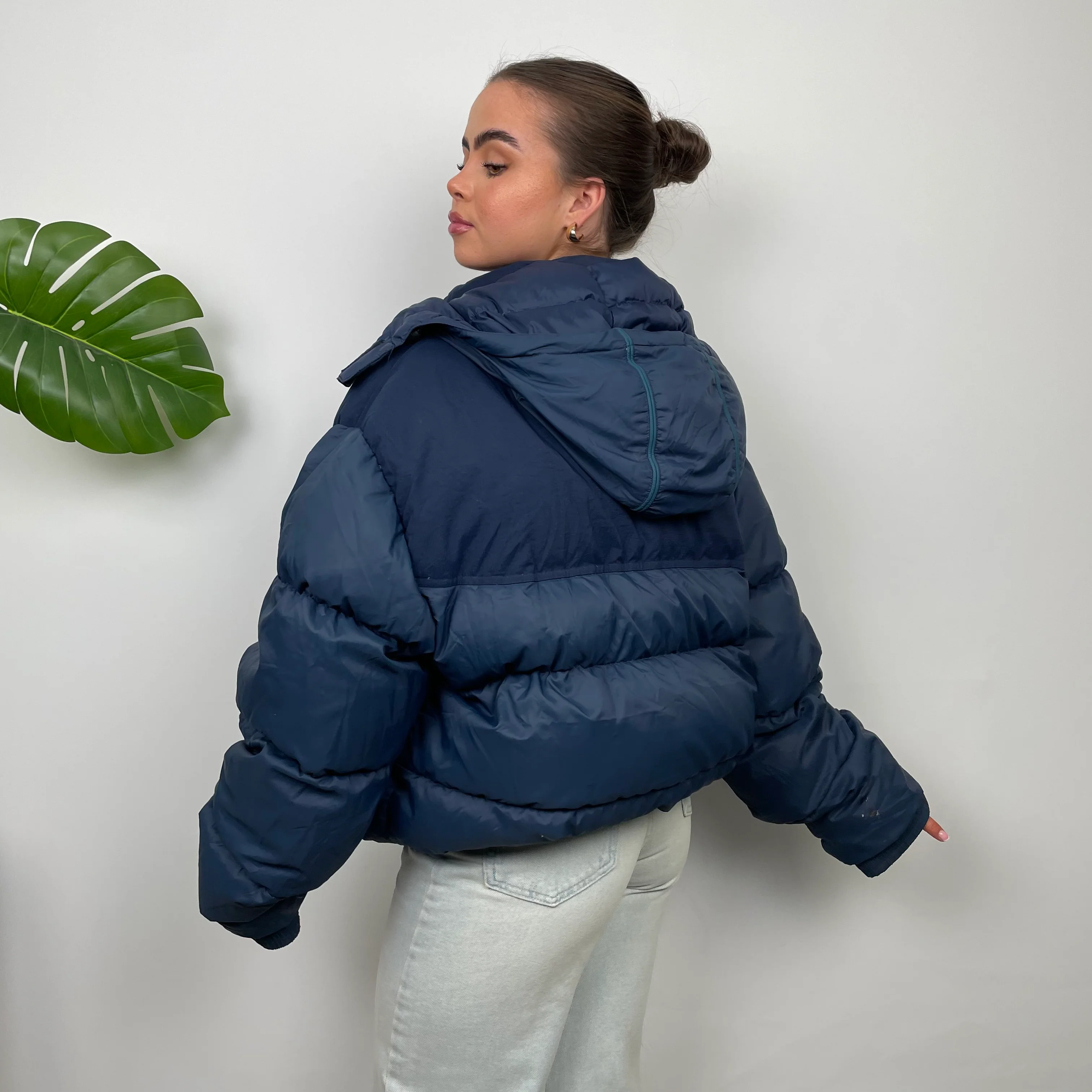 Nike RARE Navy Embroidered Swoosh Puffer Jacket (XL) - Image 8
