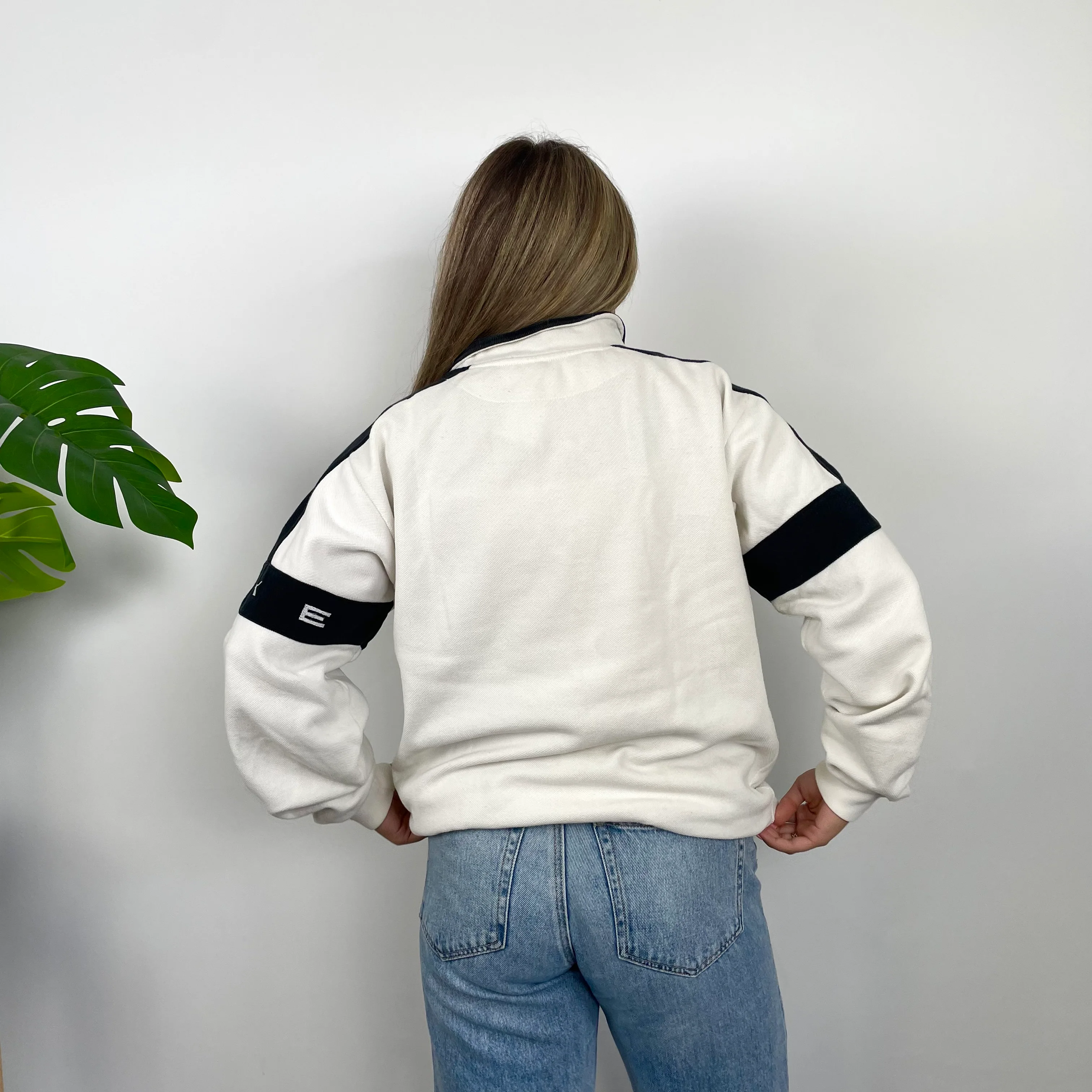 Nike RARE White Embroidered Spell Quarter Zip Sweatshirt (L) - Image 7