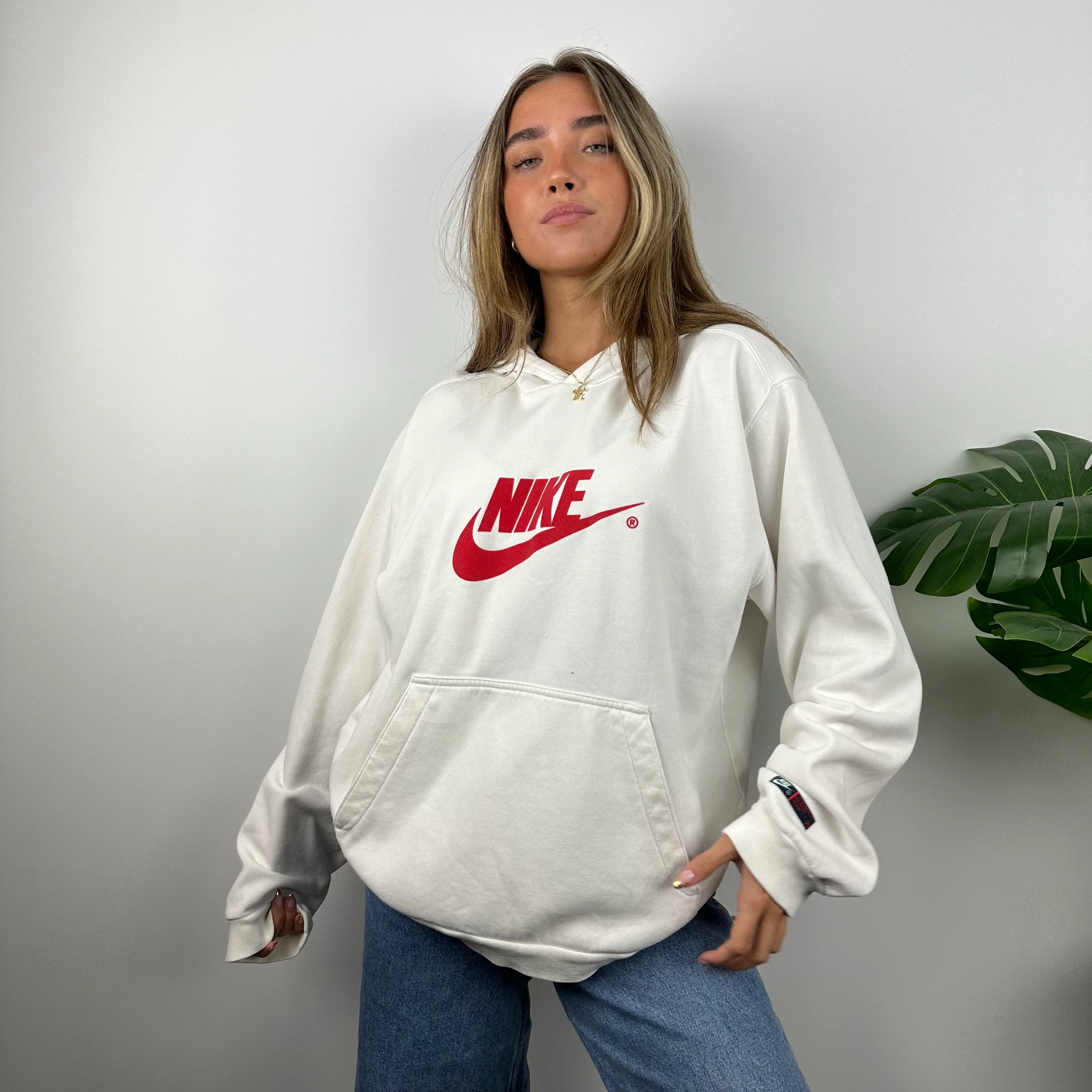 Nike RARE White Spell Out Hoodie (M) - Image 3
