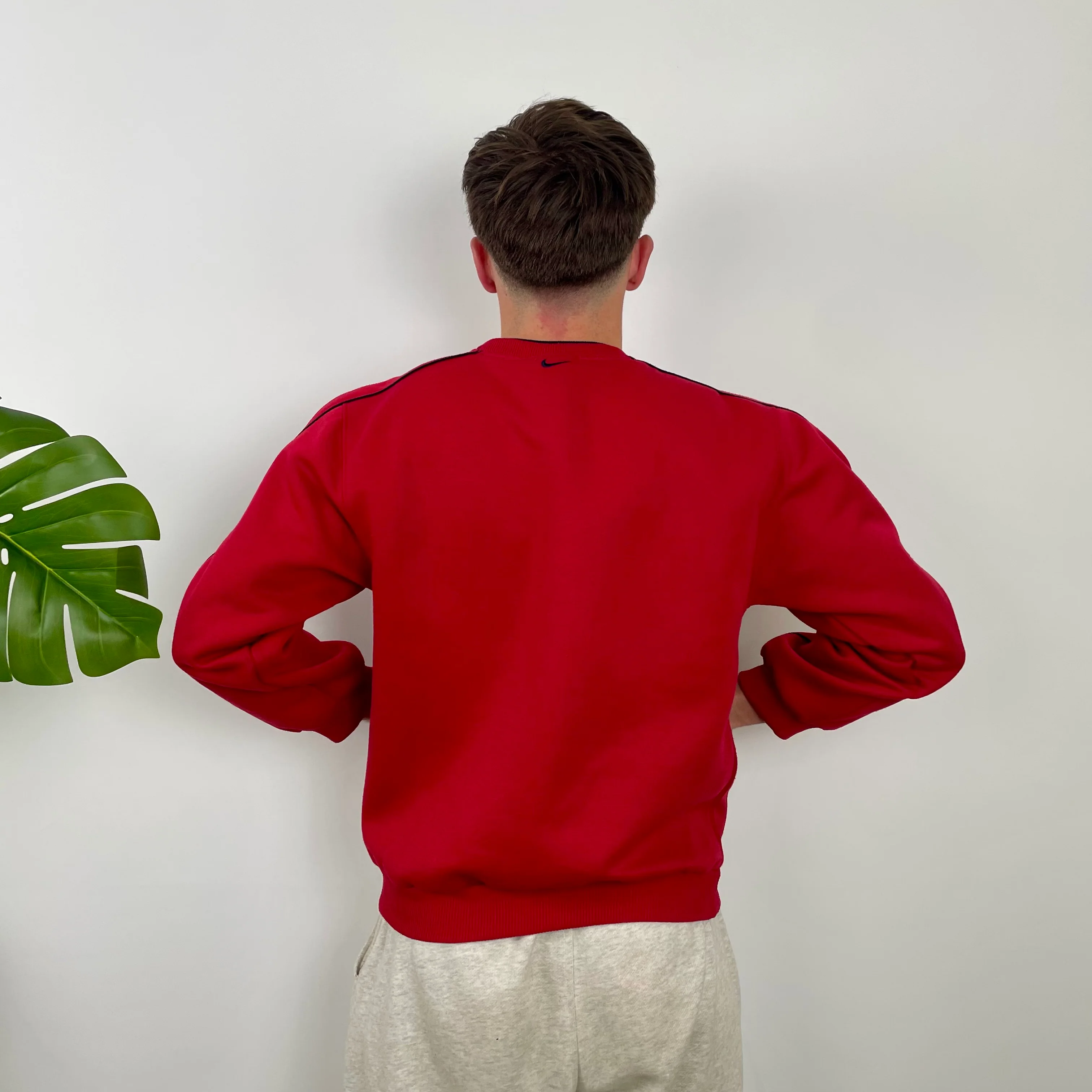 Nike Red Embroidered Spell Out Sweatshirt (S) - Image 4
