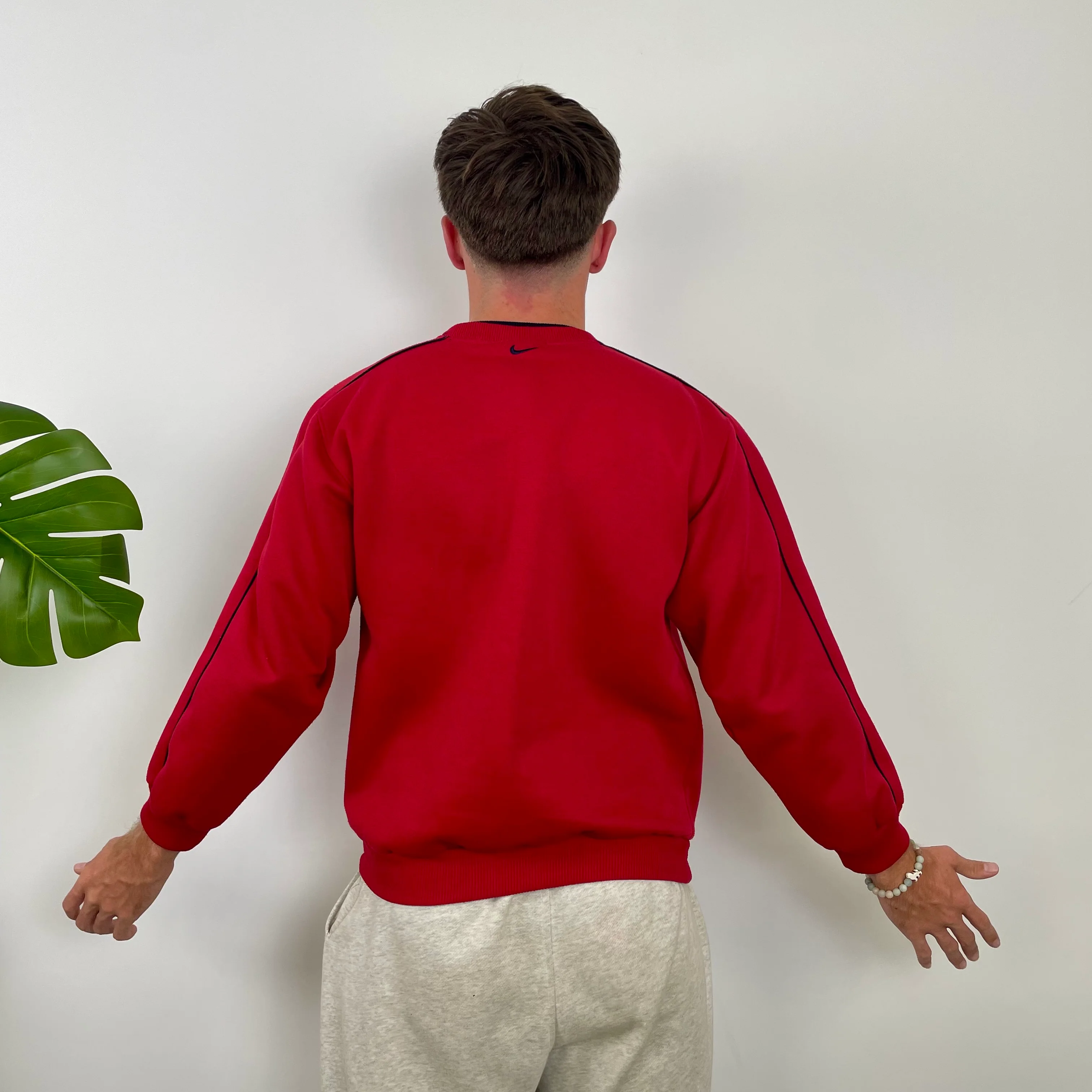 Nike Red Embroidered Spell Out Sweatshirt (S) - Image 9