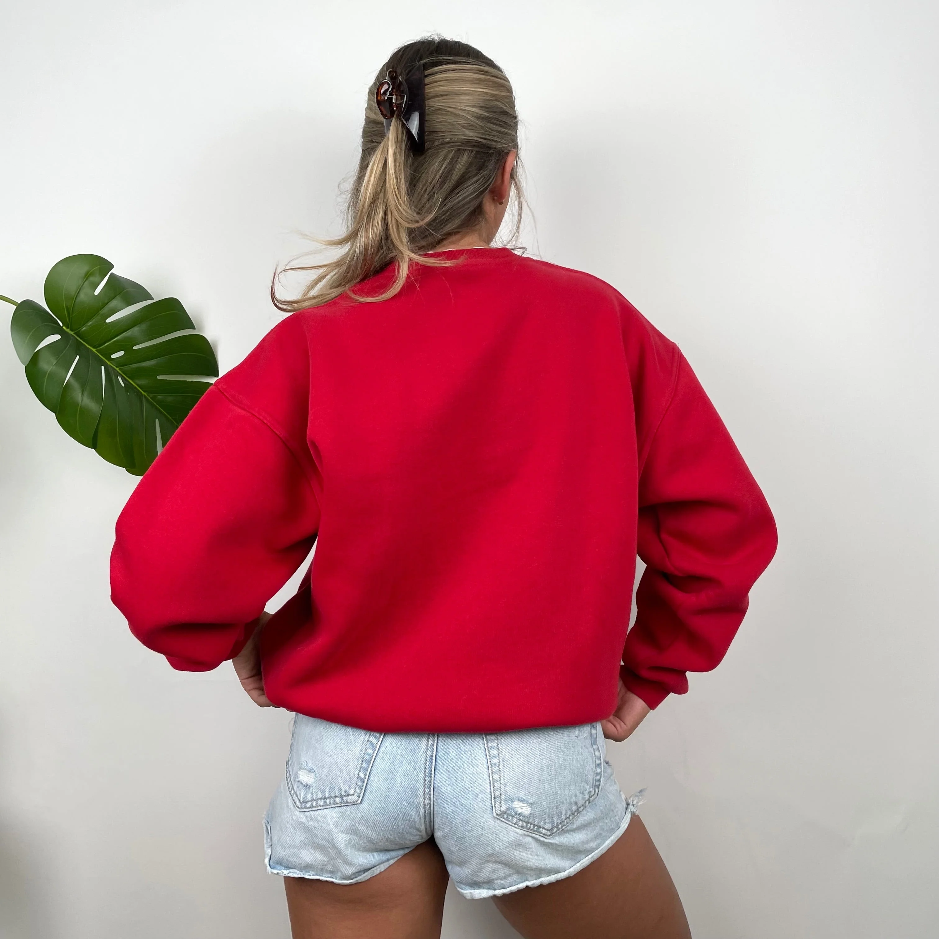 Nike Red Embroidered Spell Out Sweatshirt (XL) - Image 5
