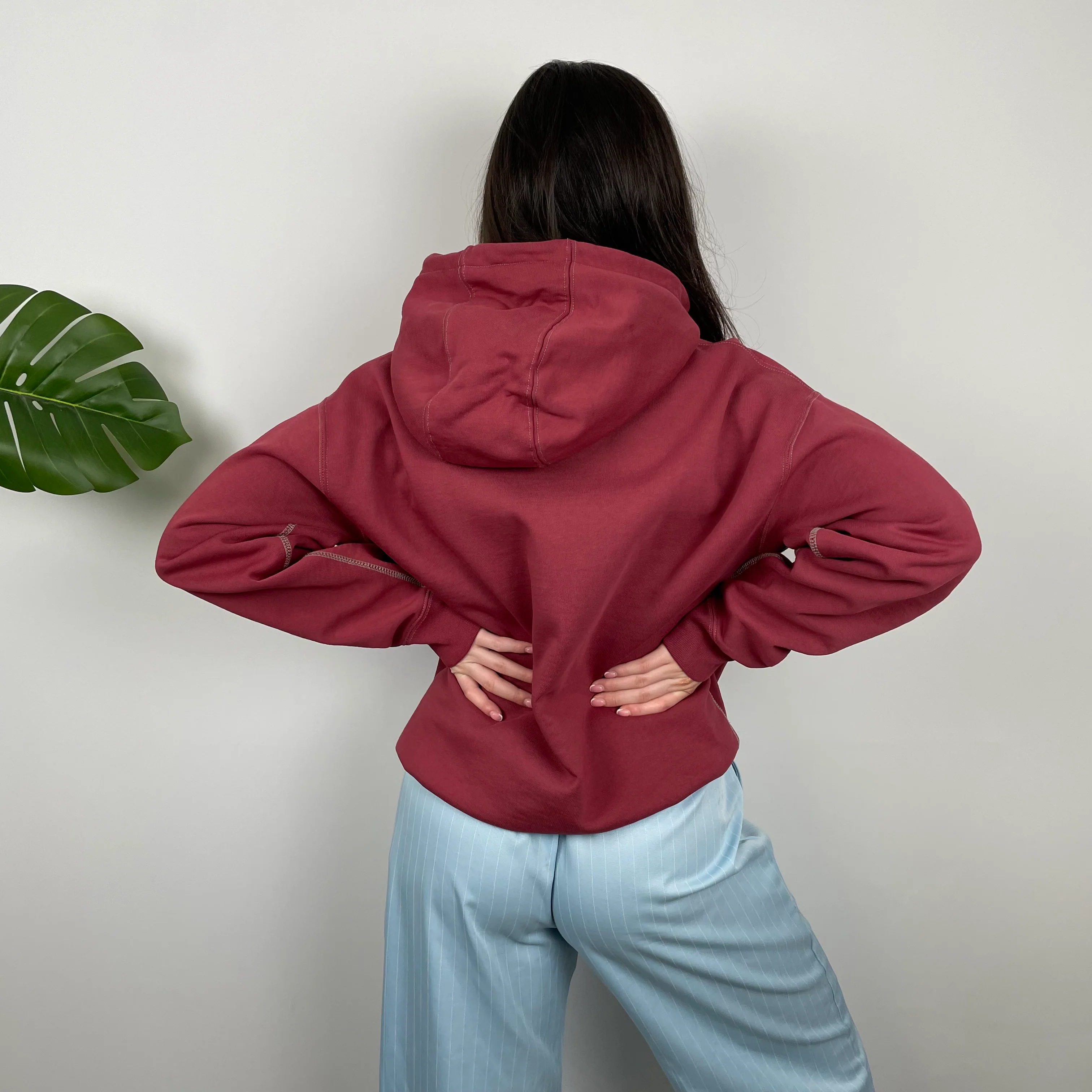 Nike Red Embroidered Swoosh Hoodie (M) - Image 7
