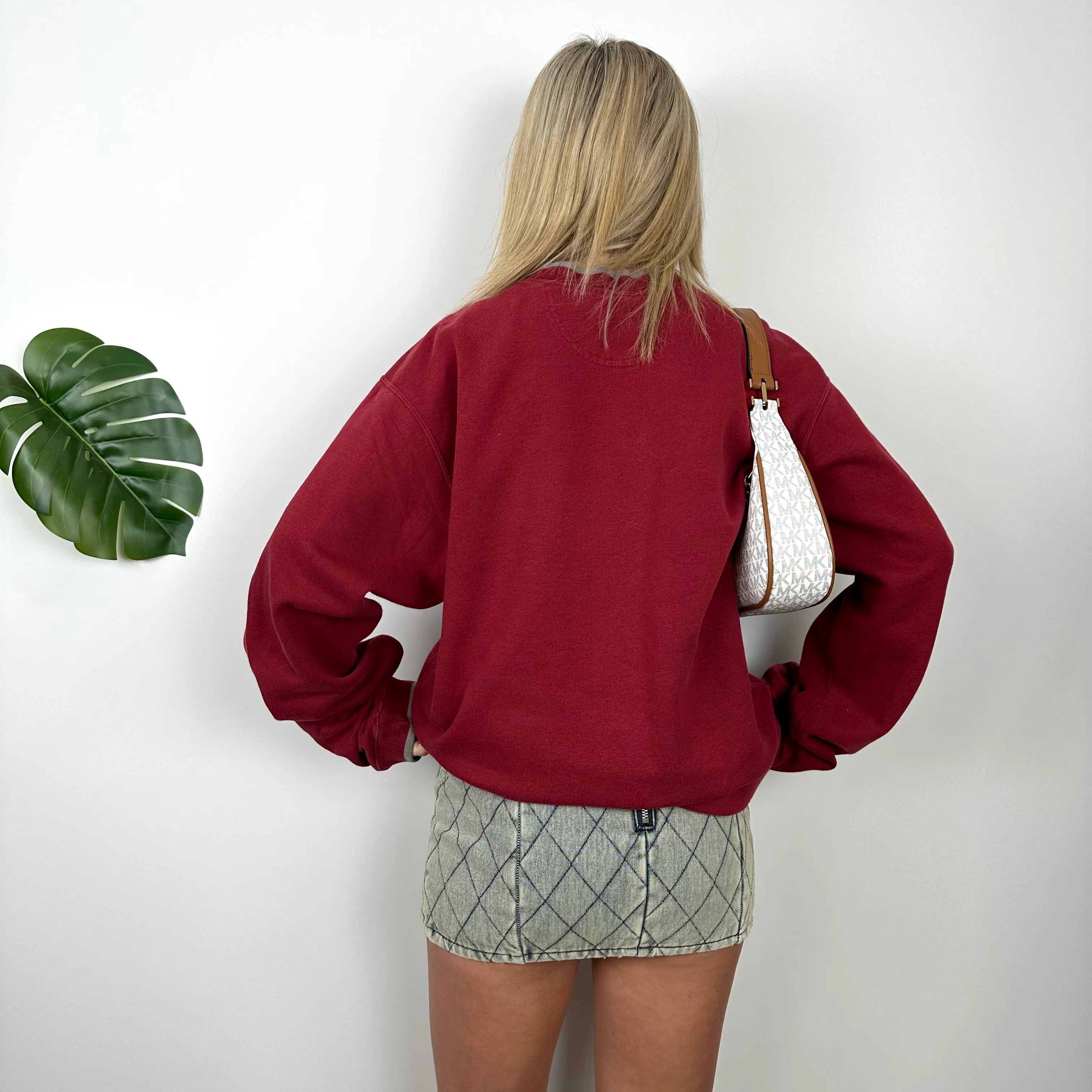 Nike Red Embroidered Swoosh Sweatshirt (M) - Image 5
