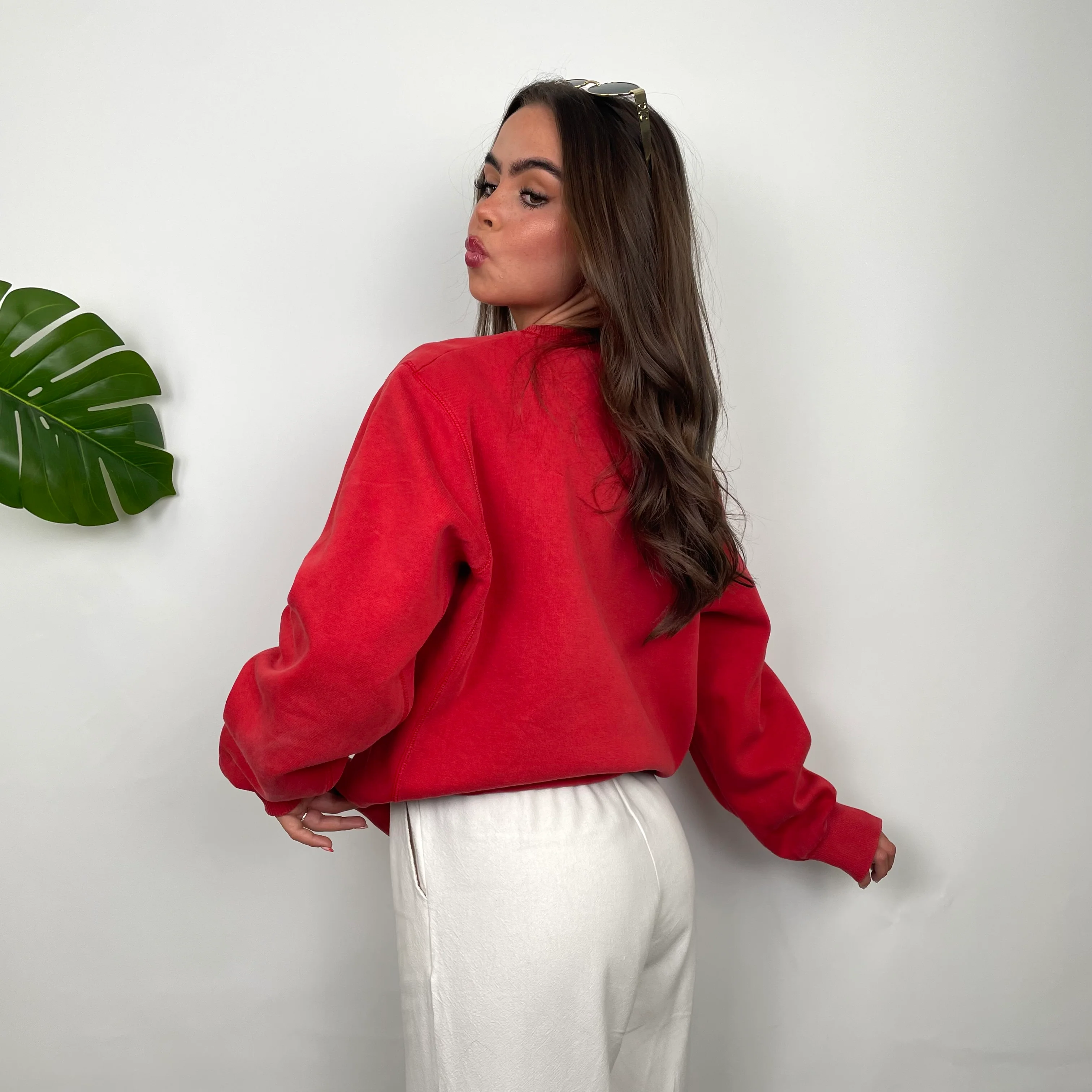 Nike Red Embroidered Swoosh Sweatshirt (S) - Image 5