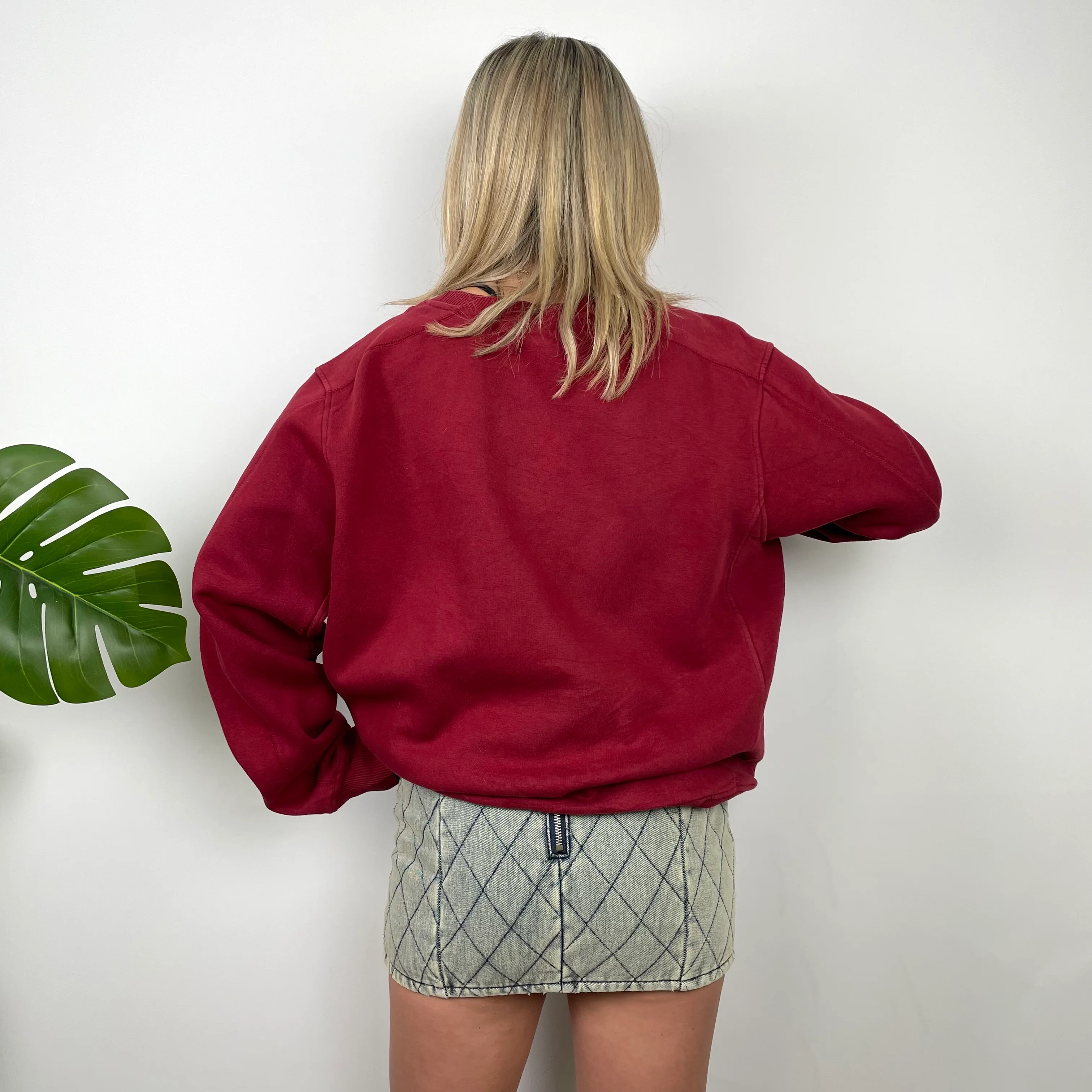 Nike Red Embroidered Swoosh Sweatshirt (L) - Image 4
