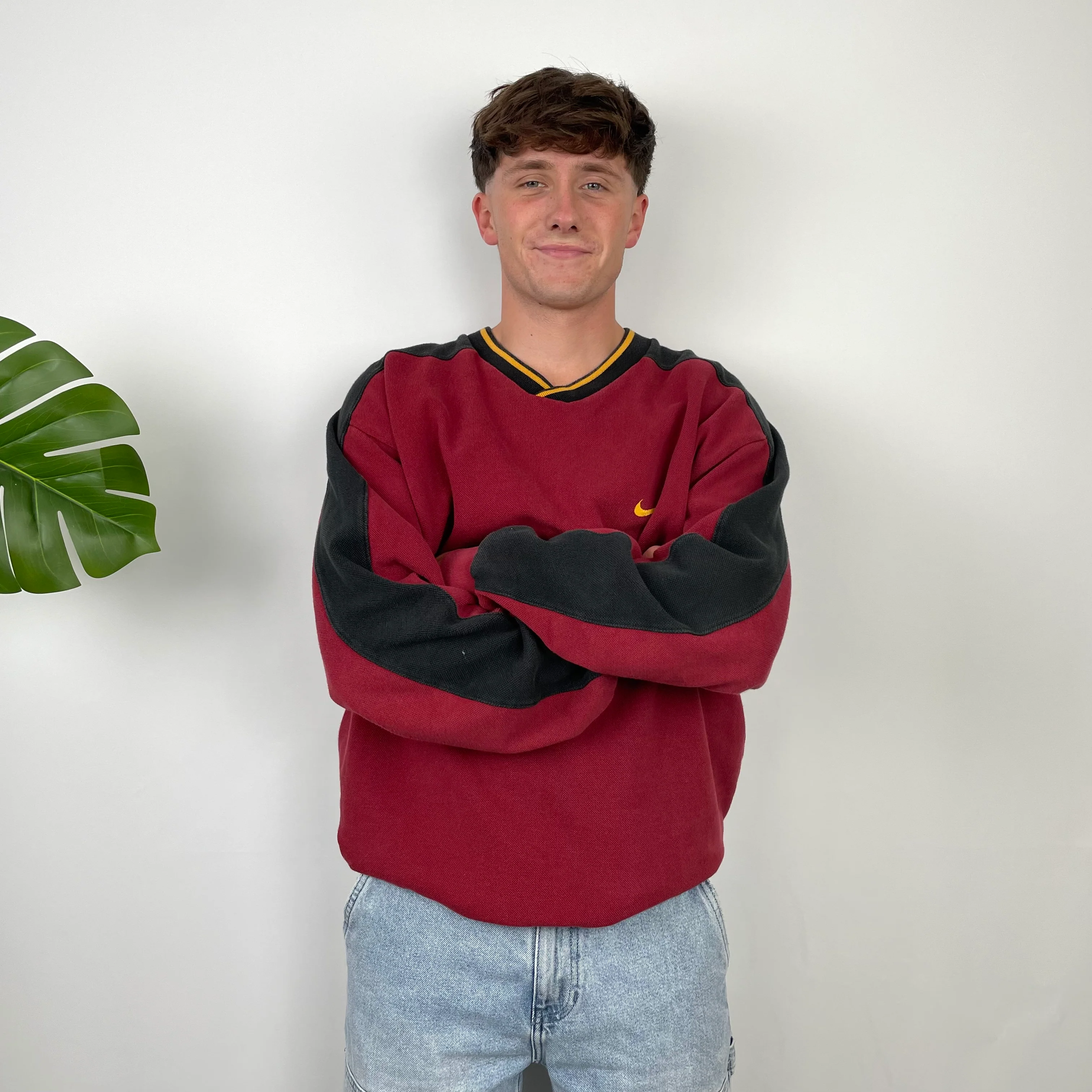 Nike Red Embroidered Swoosh Sweatshirt (XL) - Image 2