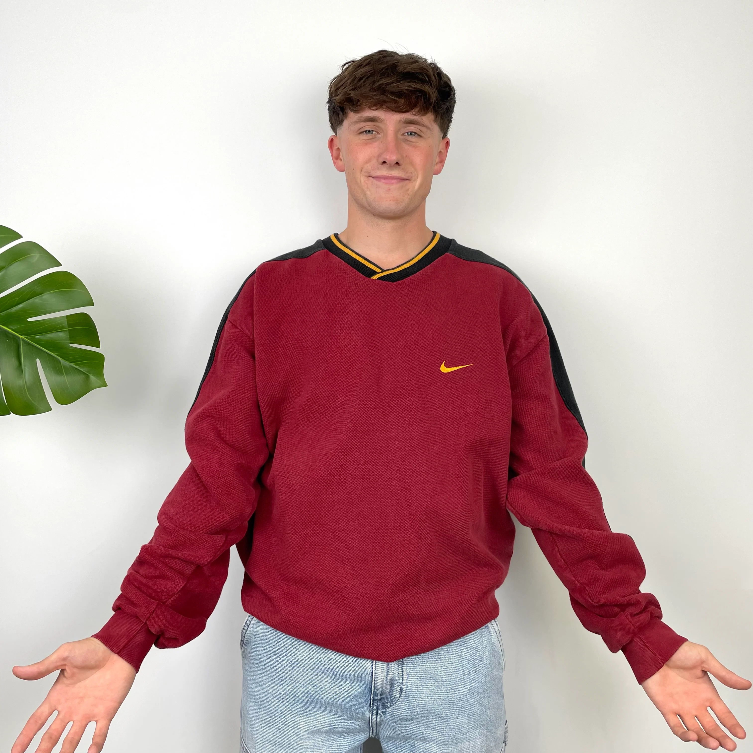 Nike Red Embroidered Swoosh Sweatshirt (XL) - Image 3