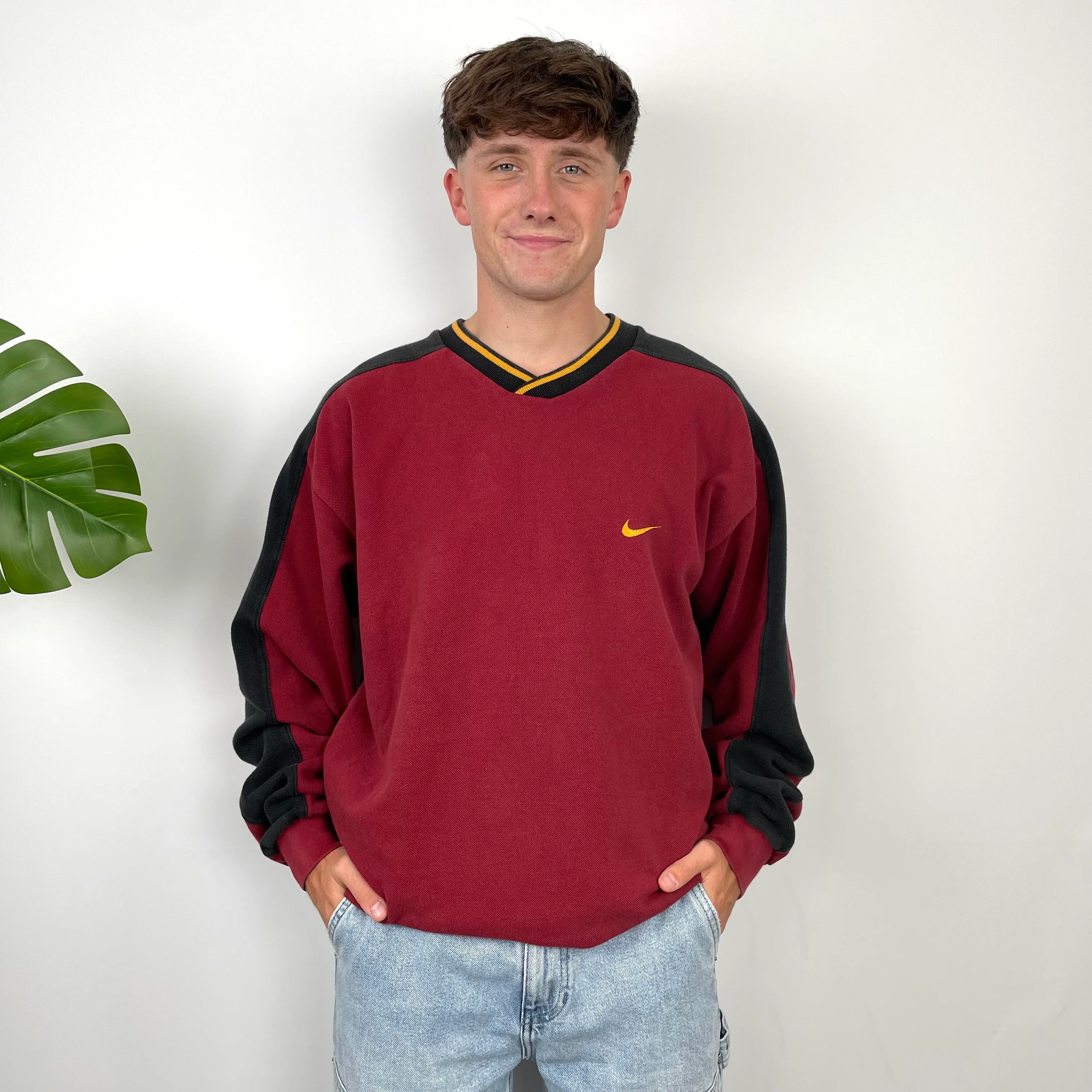 Nike Red Embroidered Swoosh Sweatshirt (XL) - Image 5