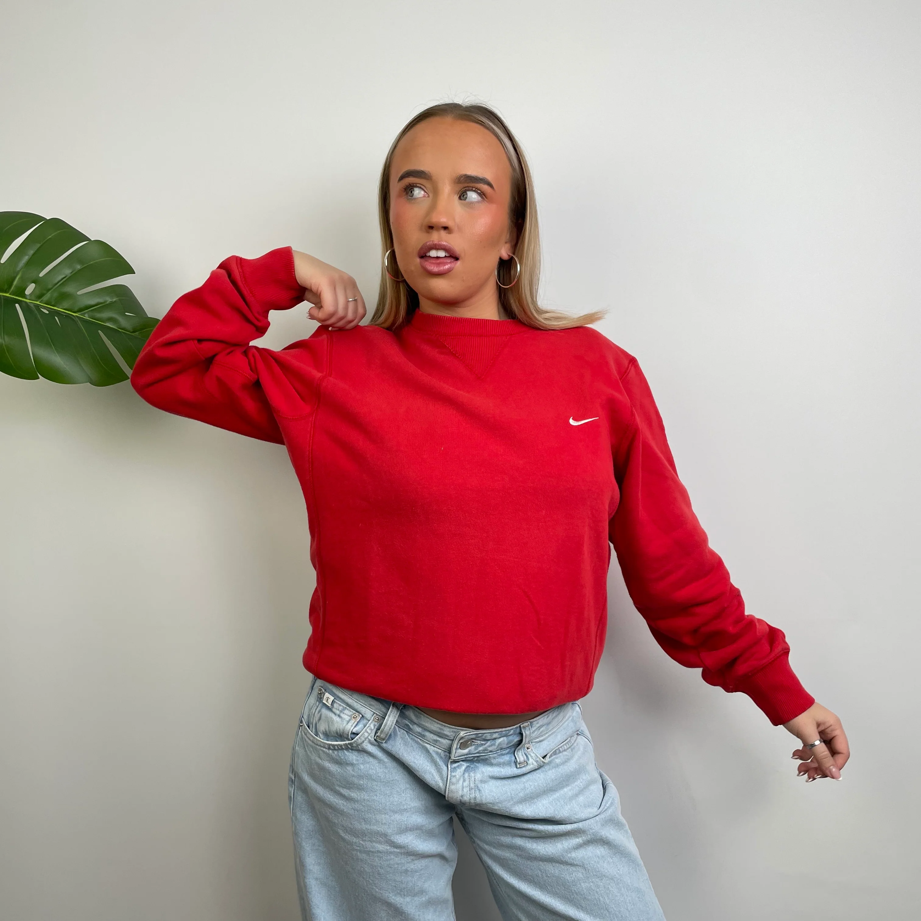 Nike Red Embroidered Swoosh Sweatshirt (XL) - Image 11