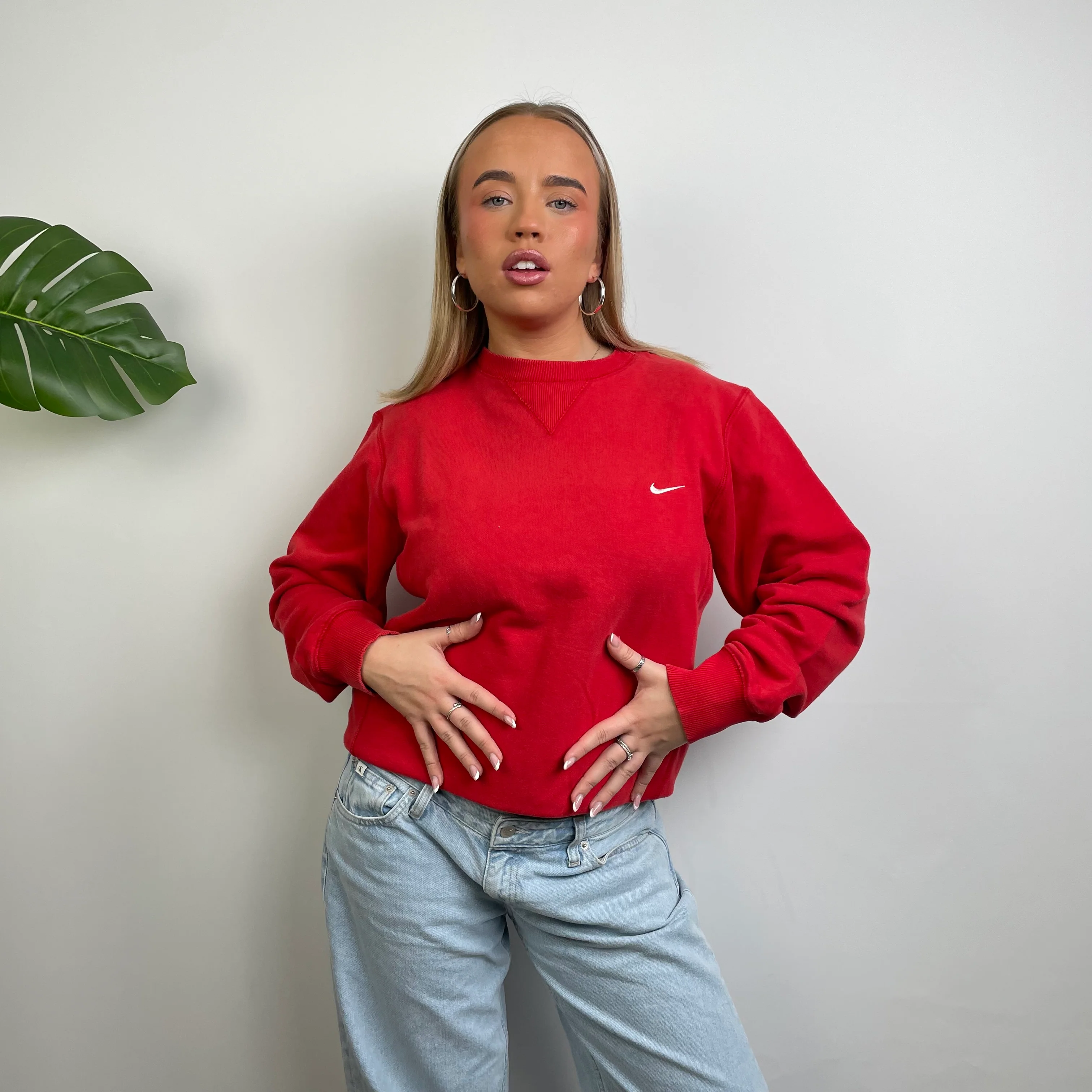 Nike Red Embroidered Swoosh Sweatshirt (XL) - Image 4