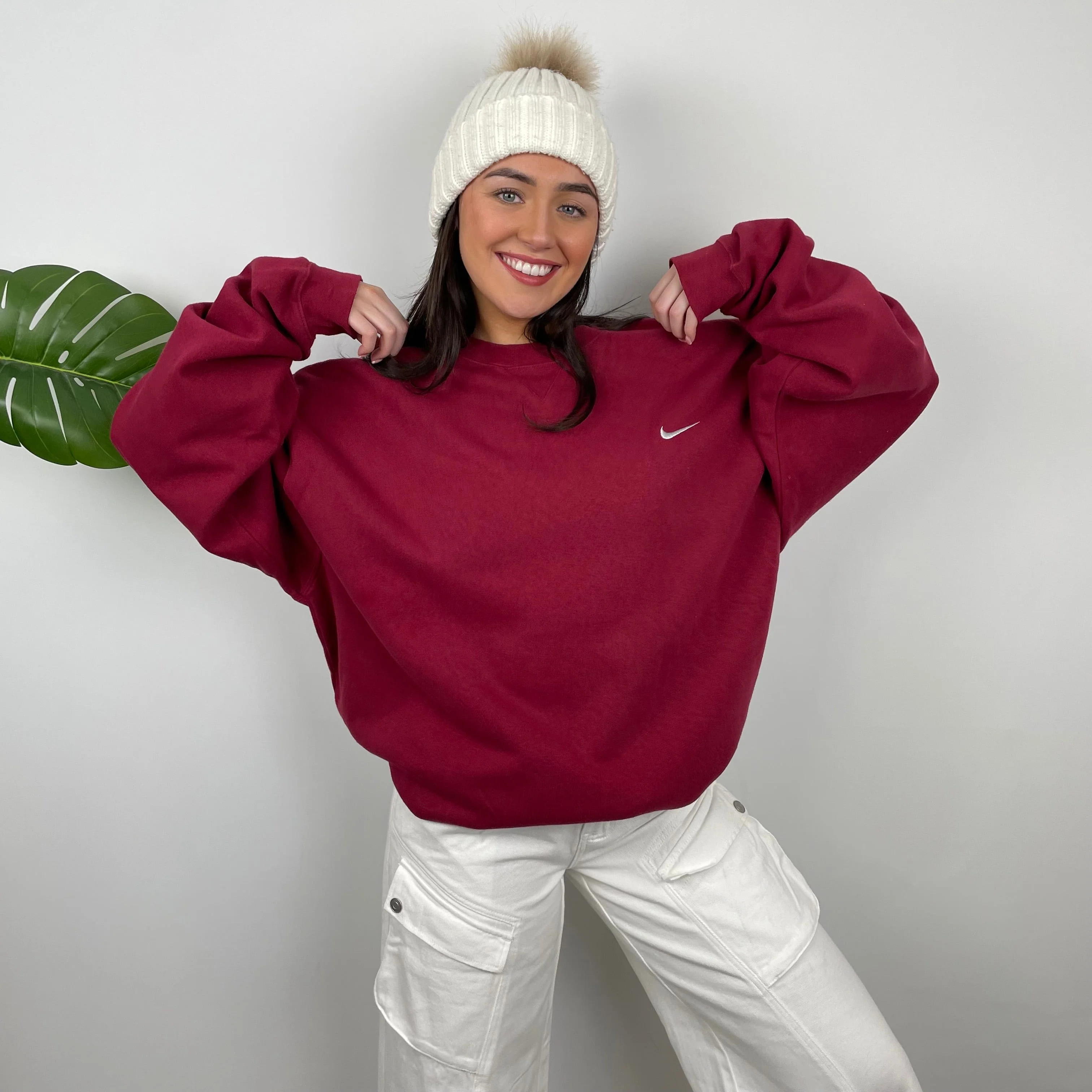 Nike Red Embroidered Swoosh Sweatshirt (XL) - Image 4