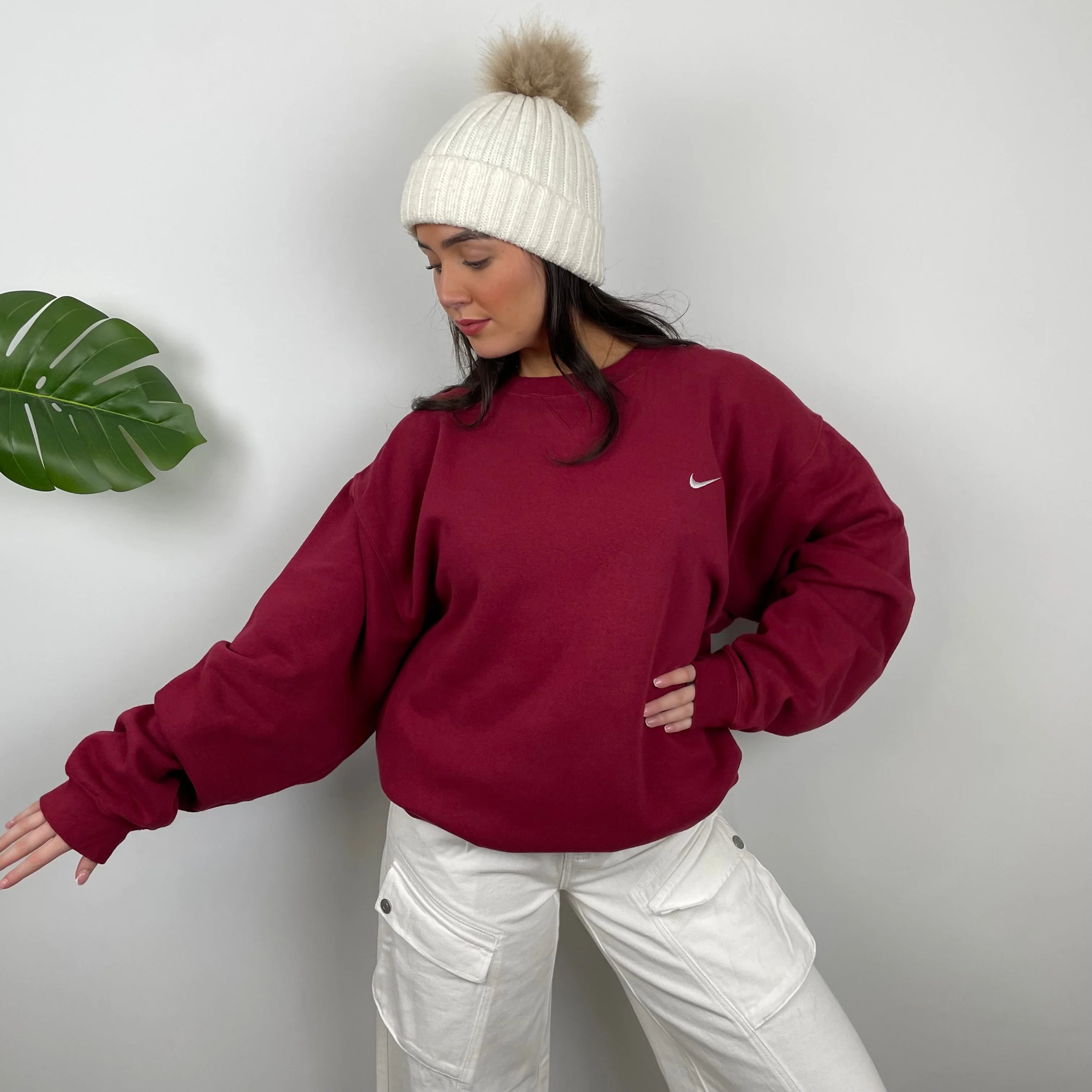 Nike Red Embroidered Swoosh Sweatshirt (XL) - Image 5