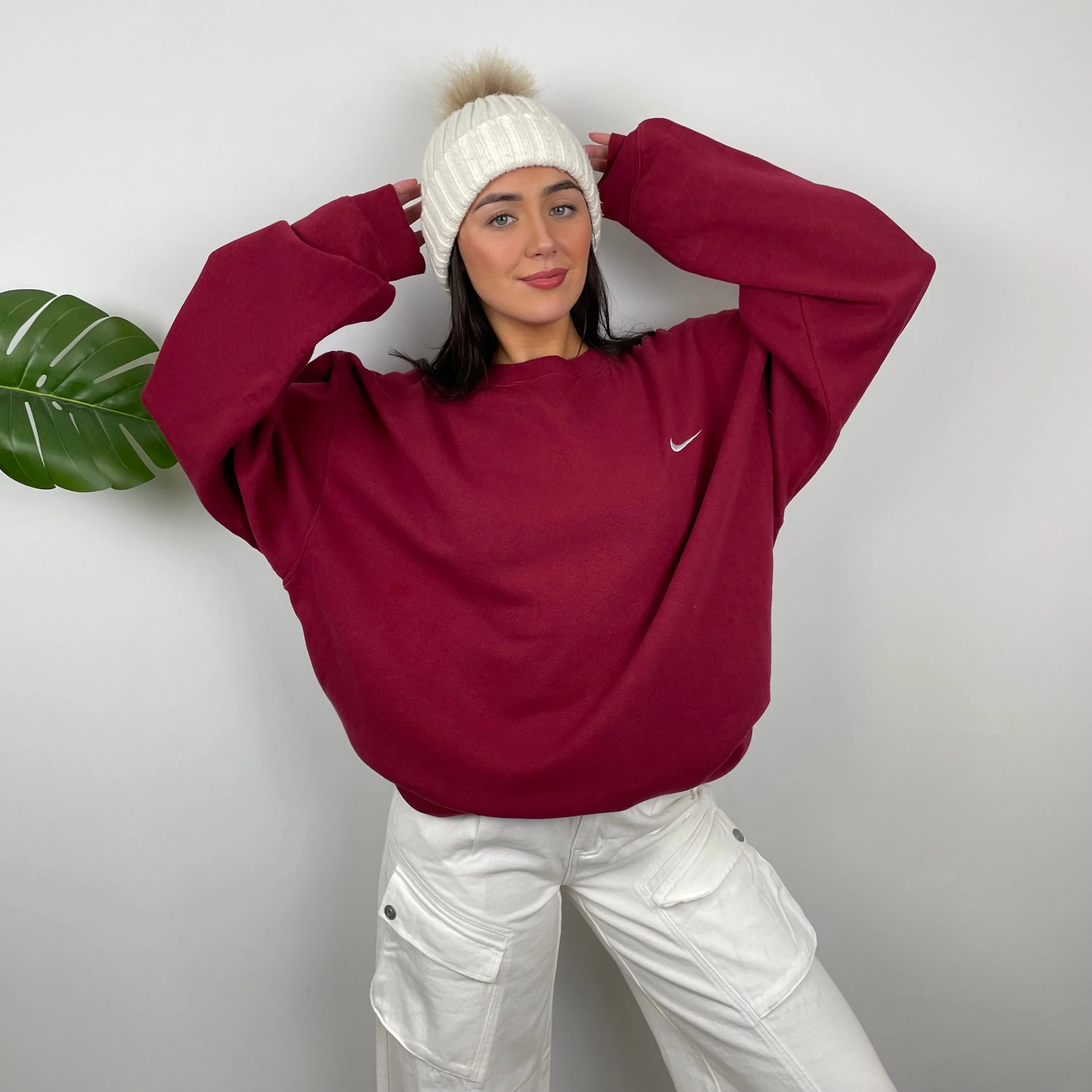 Nike Red Embroidered Swoosh Sweatshirt (XL) - Image 8