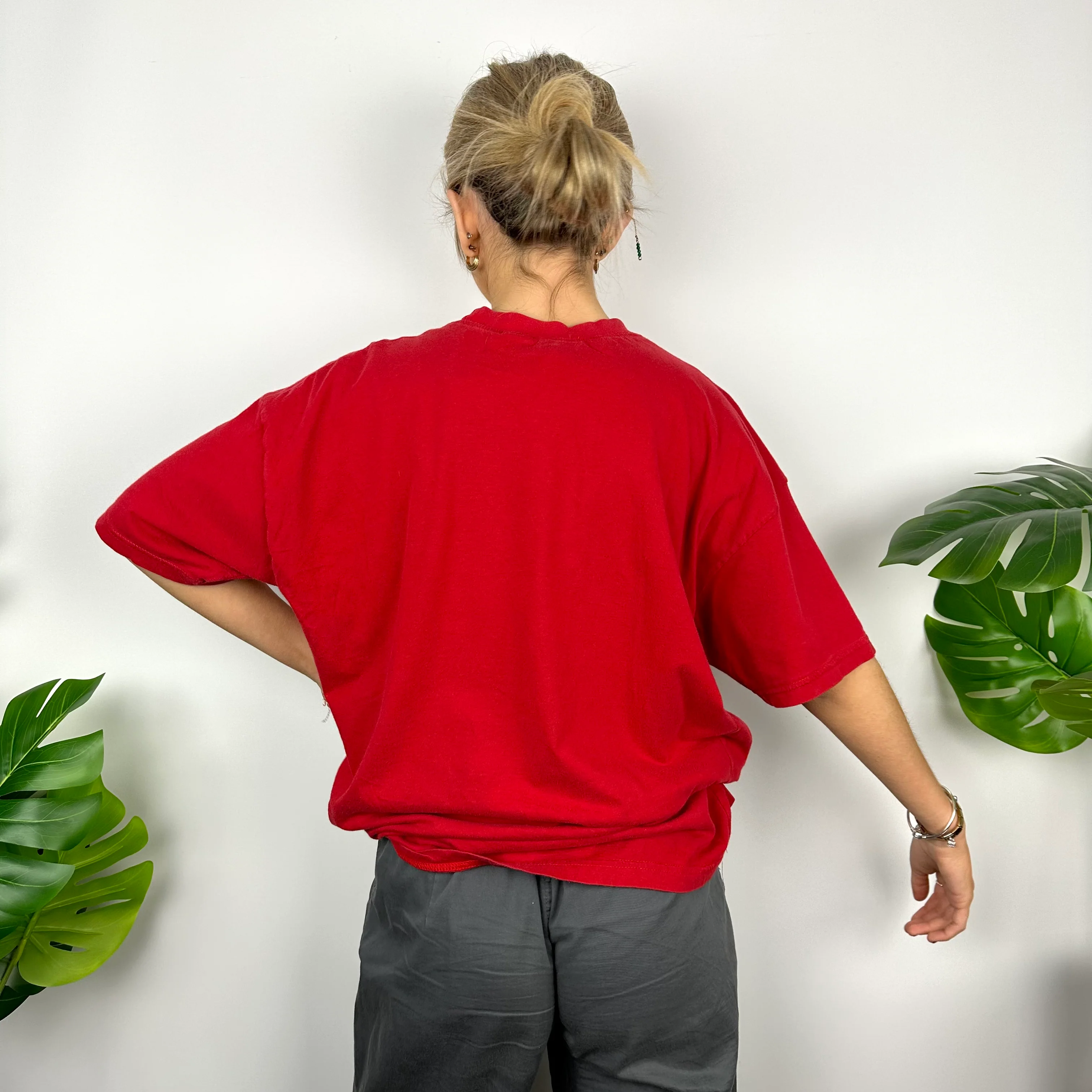 Nike Red Embroidered Swoosh T Shirt (M) - Image 4