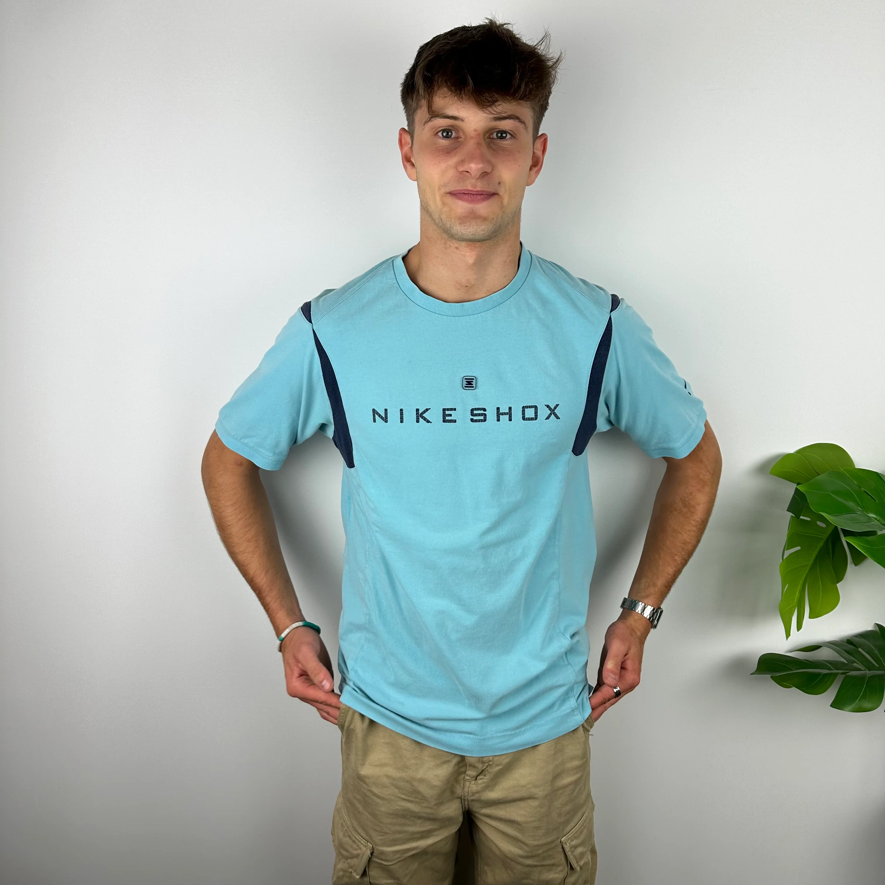 Nike Shox Baby Blue Spell Out T Shirt (M) - Image 3