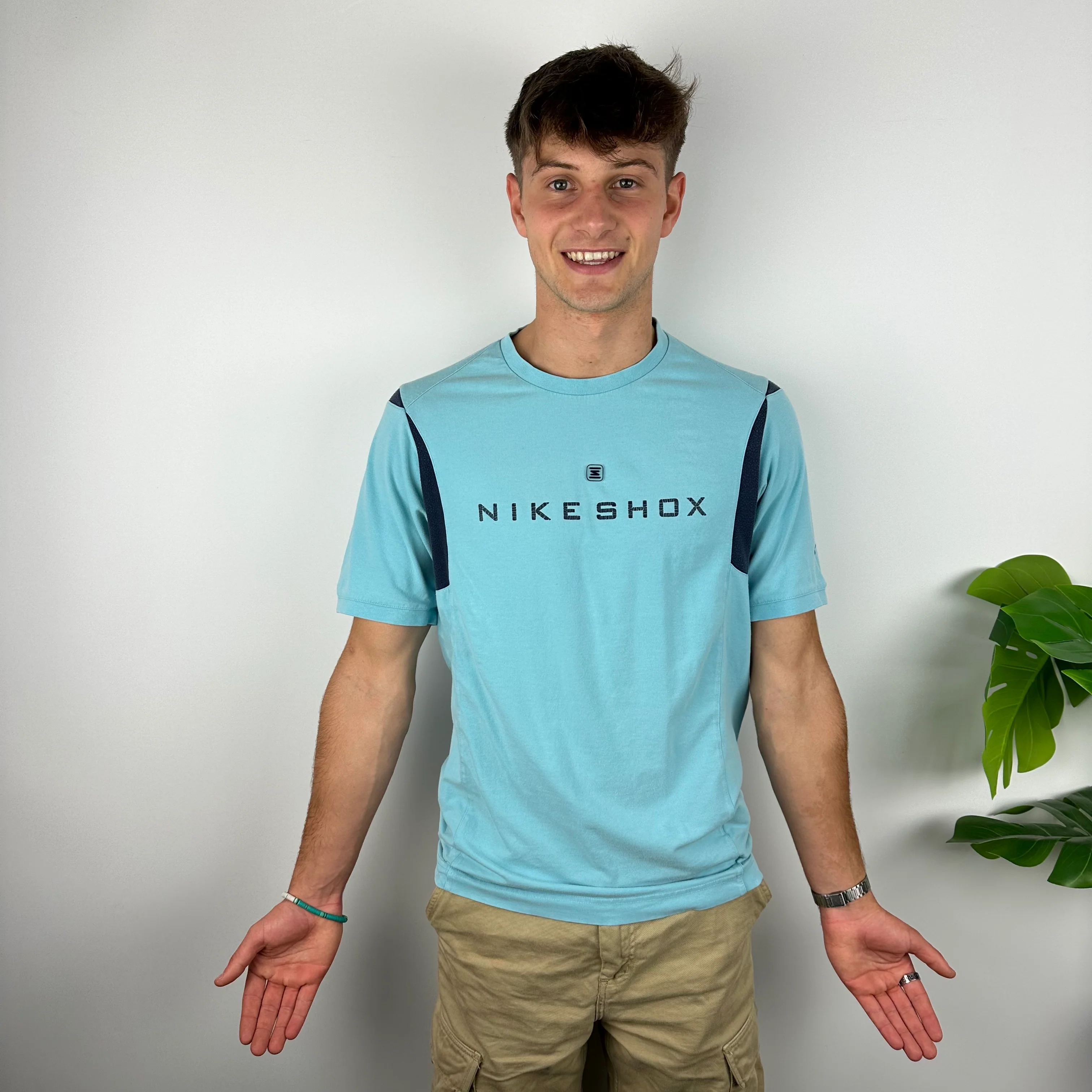 Nike Shox Baby Blue Spell Out T Shirt (M) - Image 5
