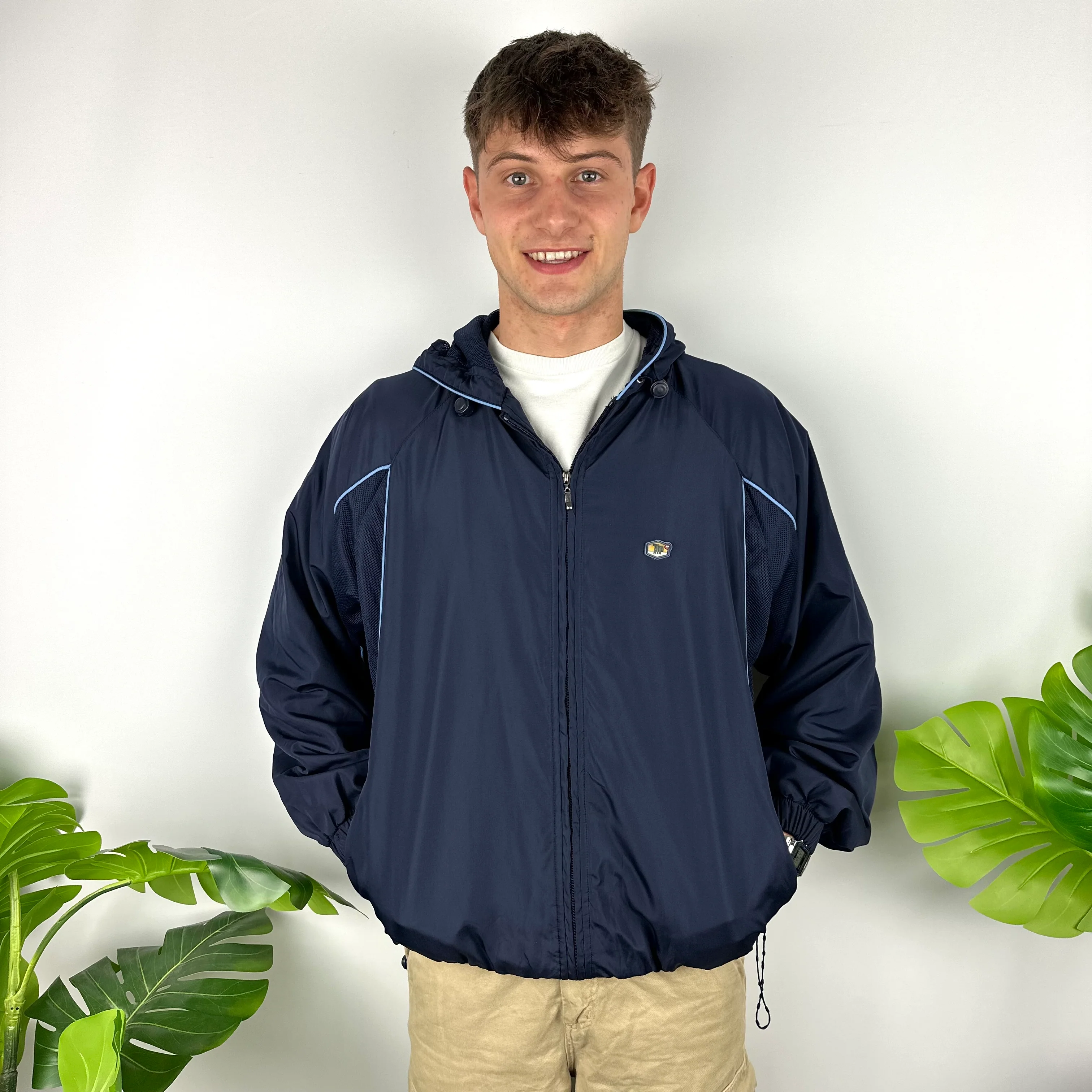 Nike TN Air RARE Navy Embroidered Spell Out Zip Up Jacket (L) - Image 6