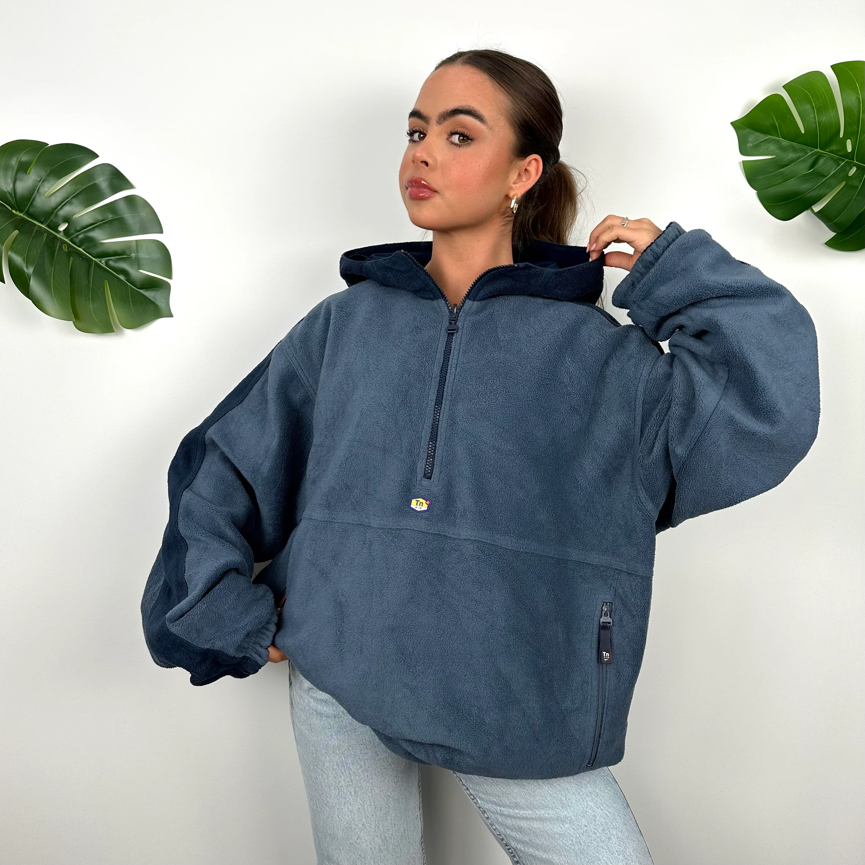 Nike TN Air RARE Reversible Fleece Windbreaker Quarter Zip Jacket (L) - Image 2