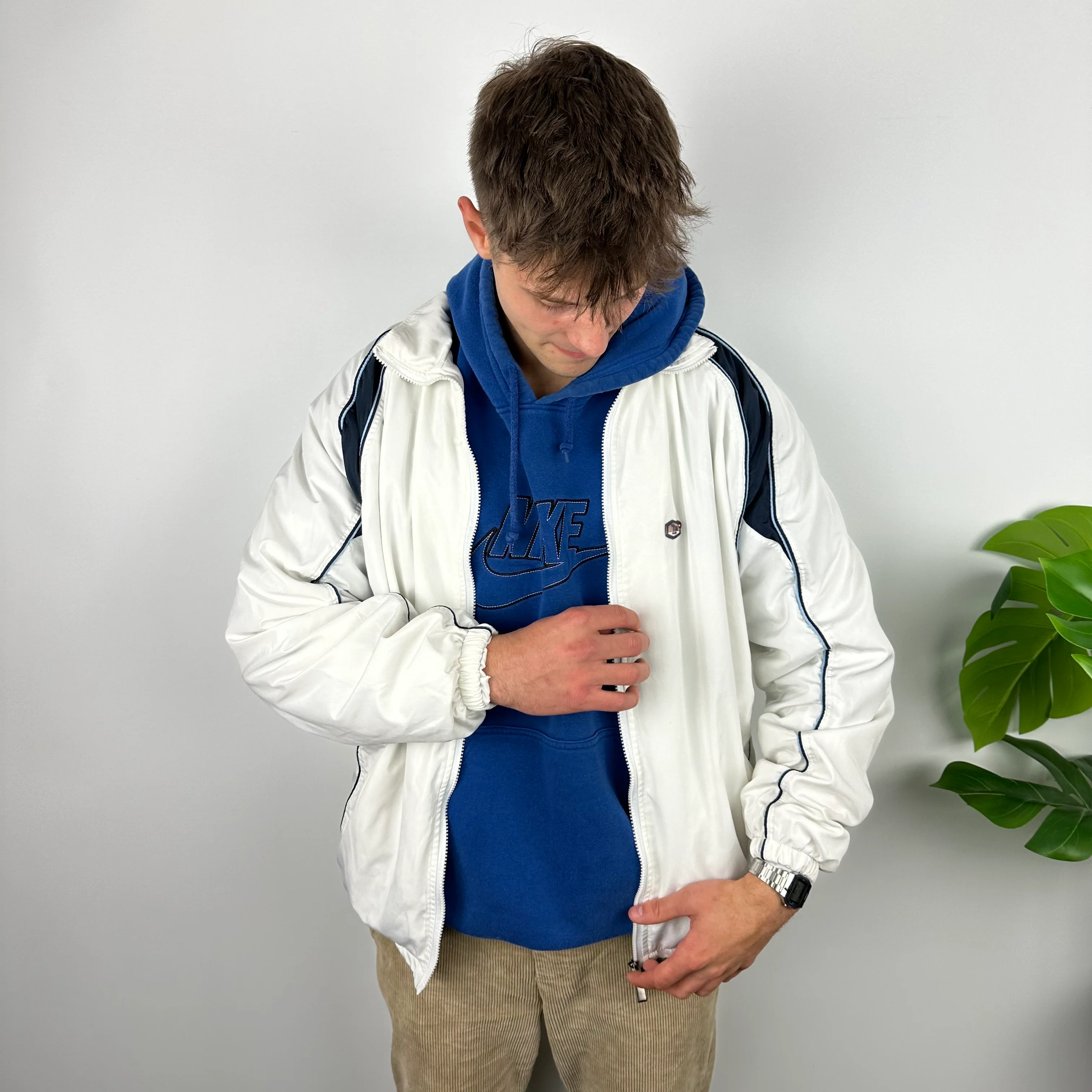 Nike TN Air RARE White Embroidered Spell Out Zip Up Jacket (XXL) - Image 3