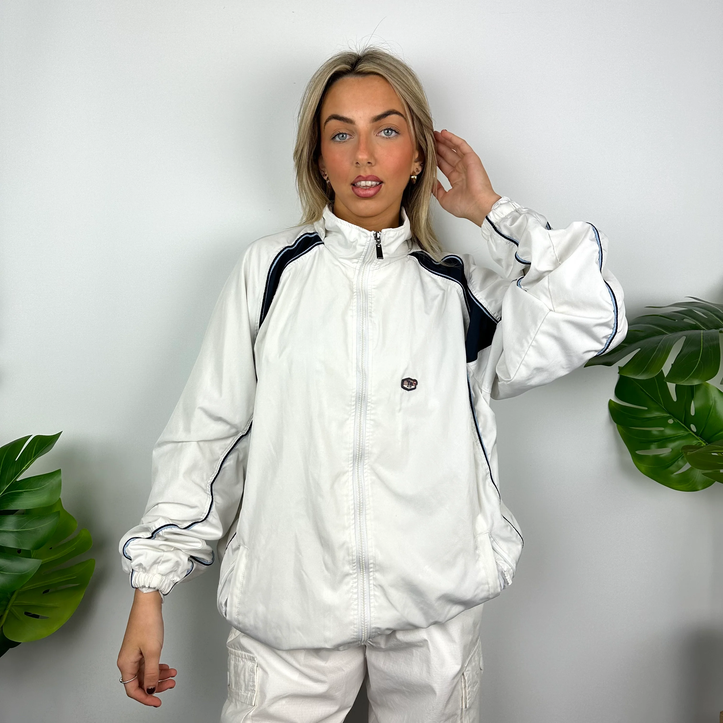 Nike TN Air White Embroidered Spell Out Zip Up Jacket (XXL) - Image 2