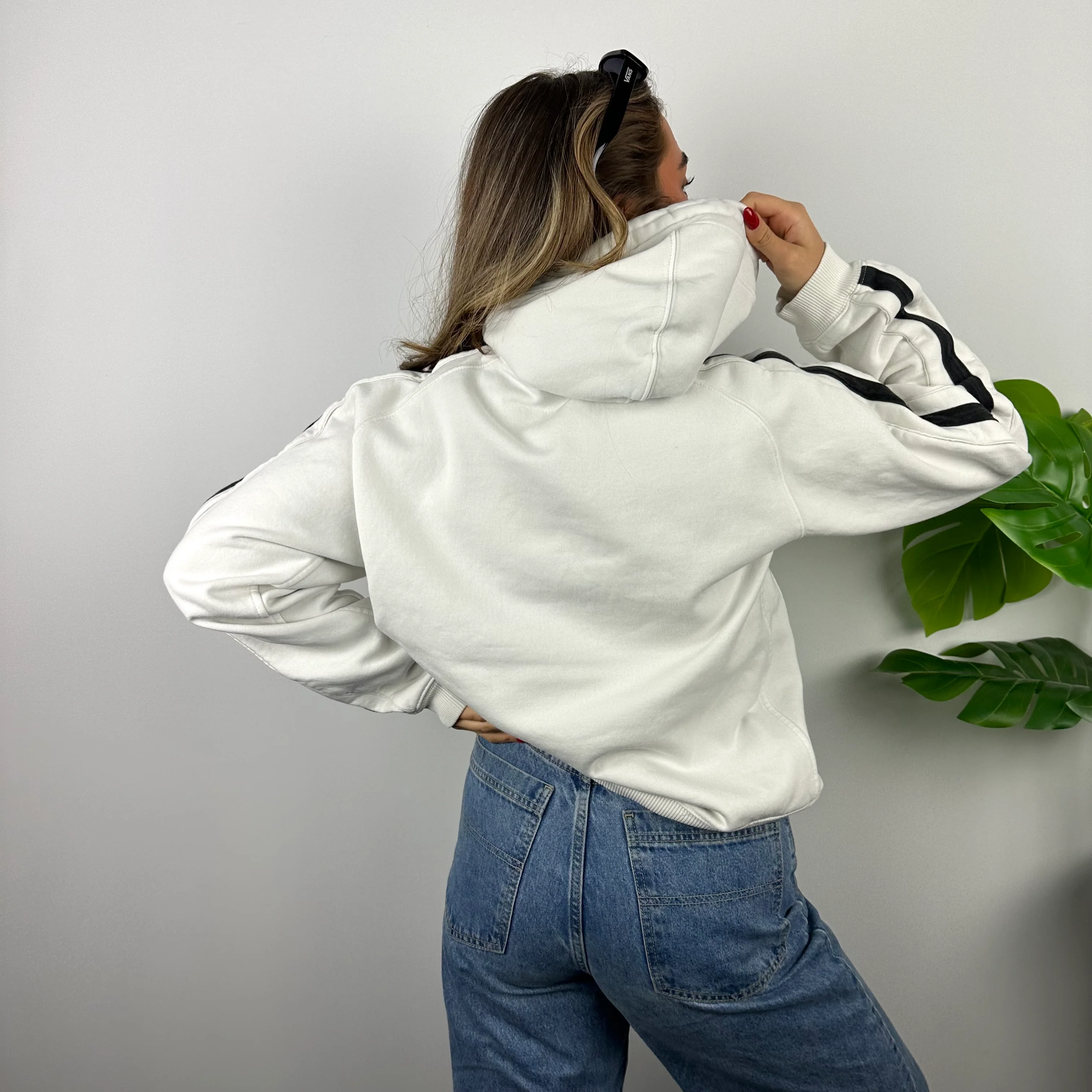 Nike White Embroidered Spell Out Hoodie (M) - Image 5